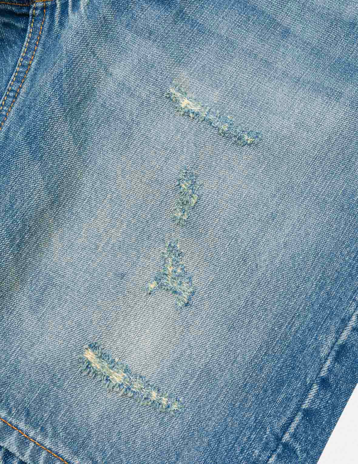Playful Seagull and The Great Wave Print Regular Fit Denim Shorts - Image 6