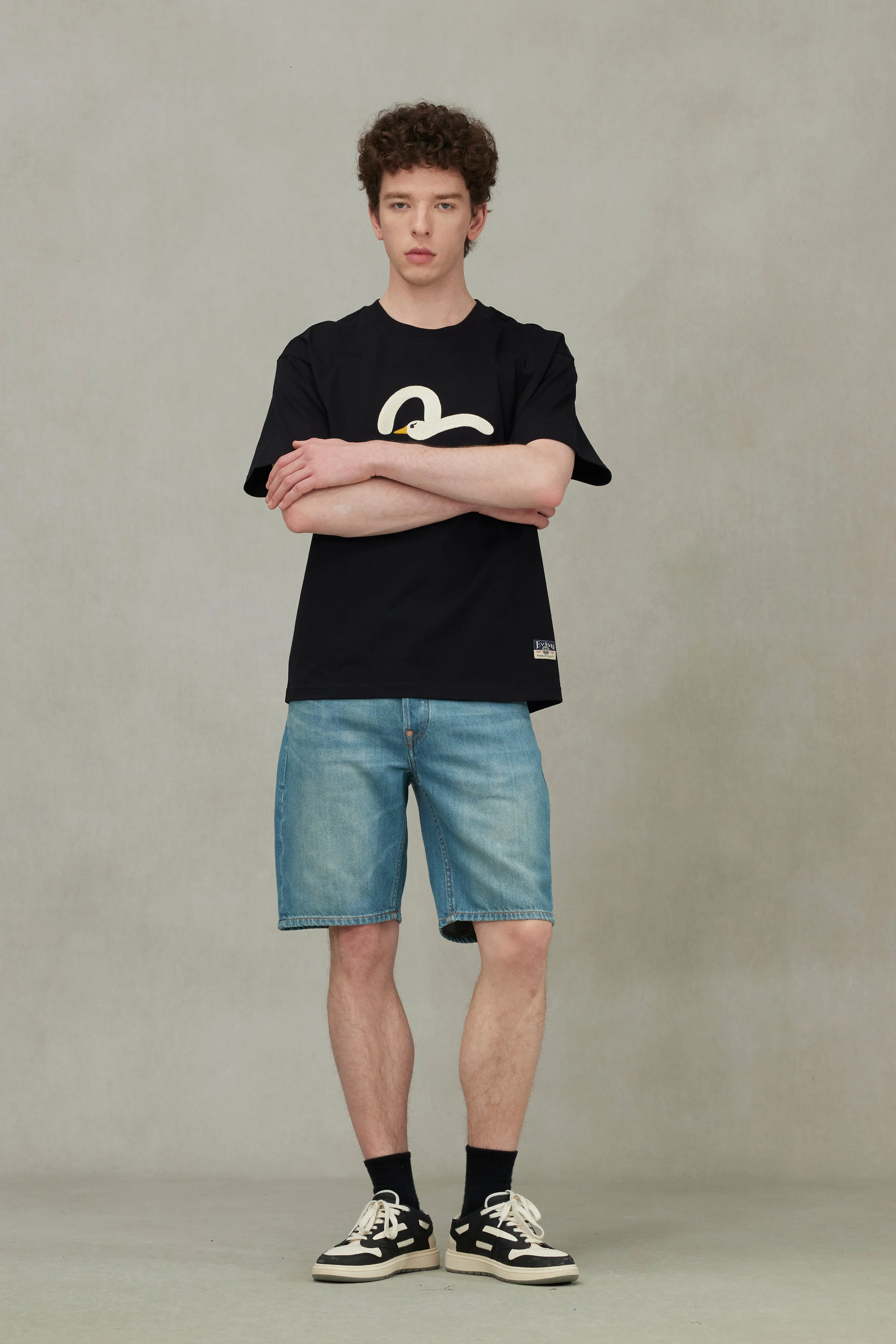 Playful Seagull Embroidery Relax Fit T-Shirt - Image 6
