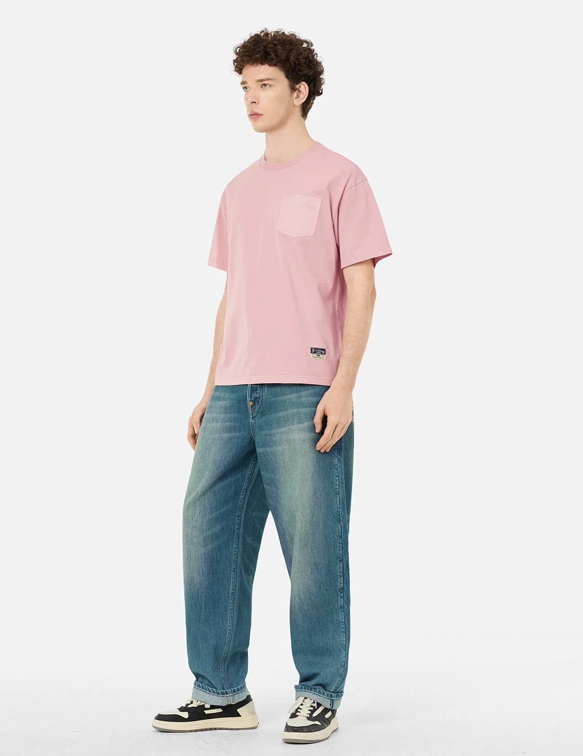 Playful Seagull Print Pocket Loose Fit Jeans #2038 - Image 3