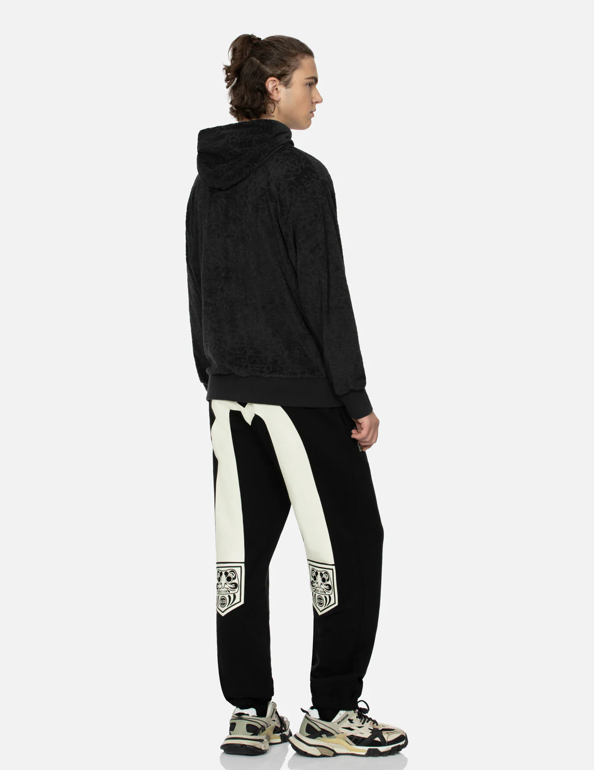Pocket-shaped Daruma and Seagull Print Straight Fit Sweatpants - Image 3