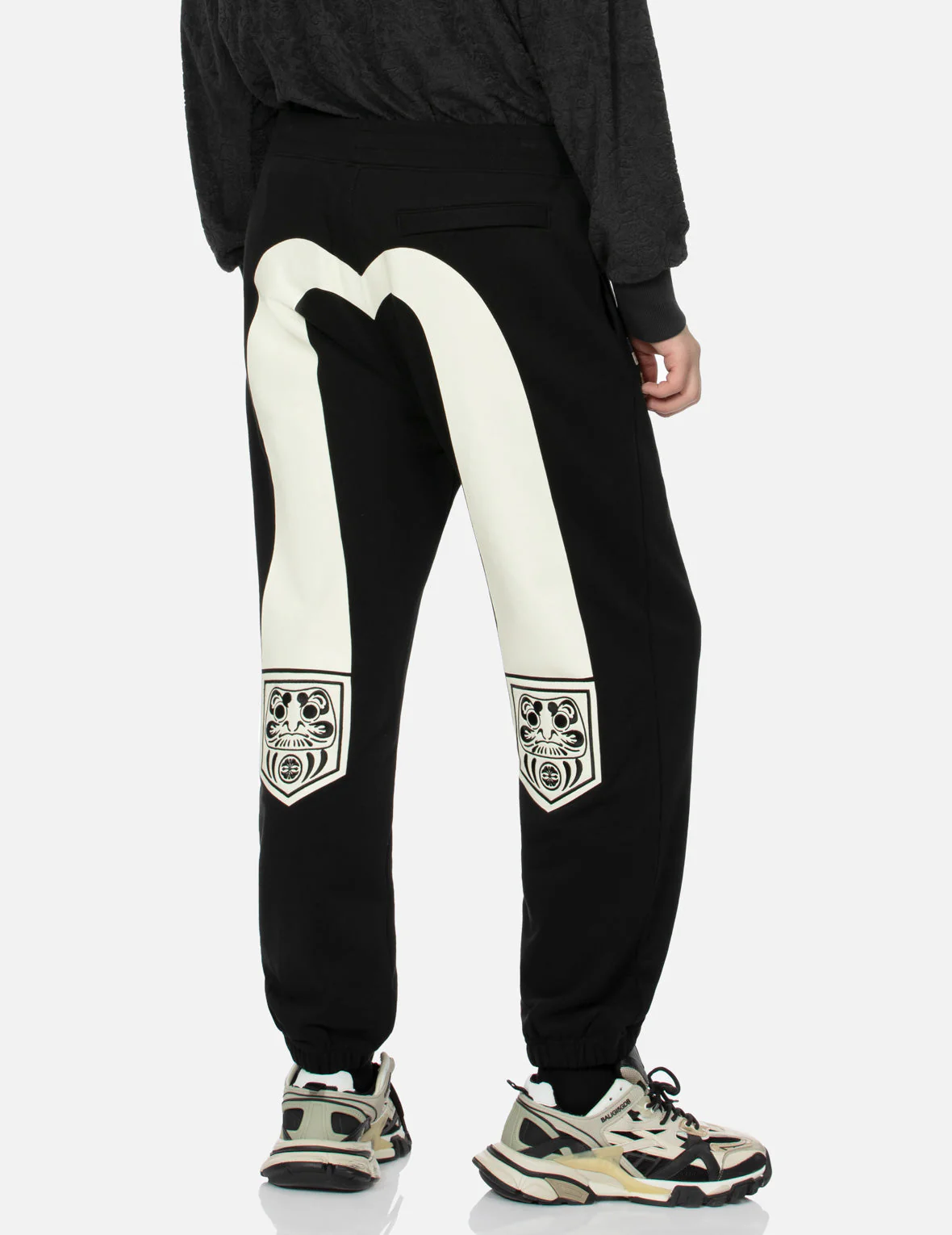 Pocket-shaped Daruma and Seagull Print Straight Fit Sweatpants - Image 7