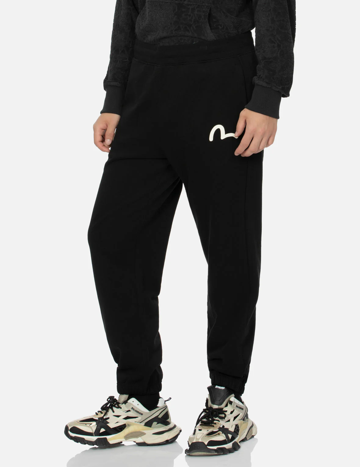 Pocket-shaped Daruma and Seagull Print Straight Fit Sweatpants - Image 8