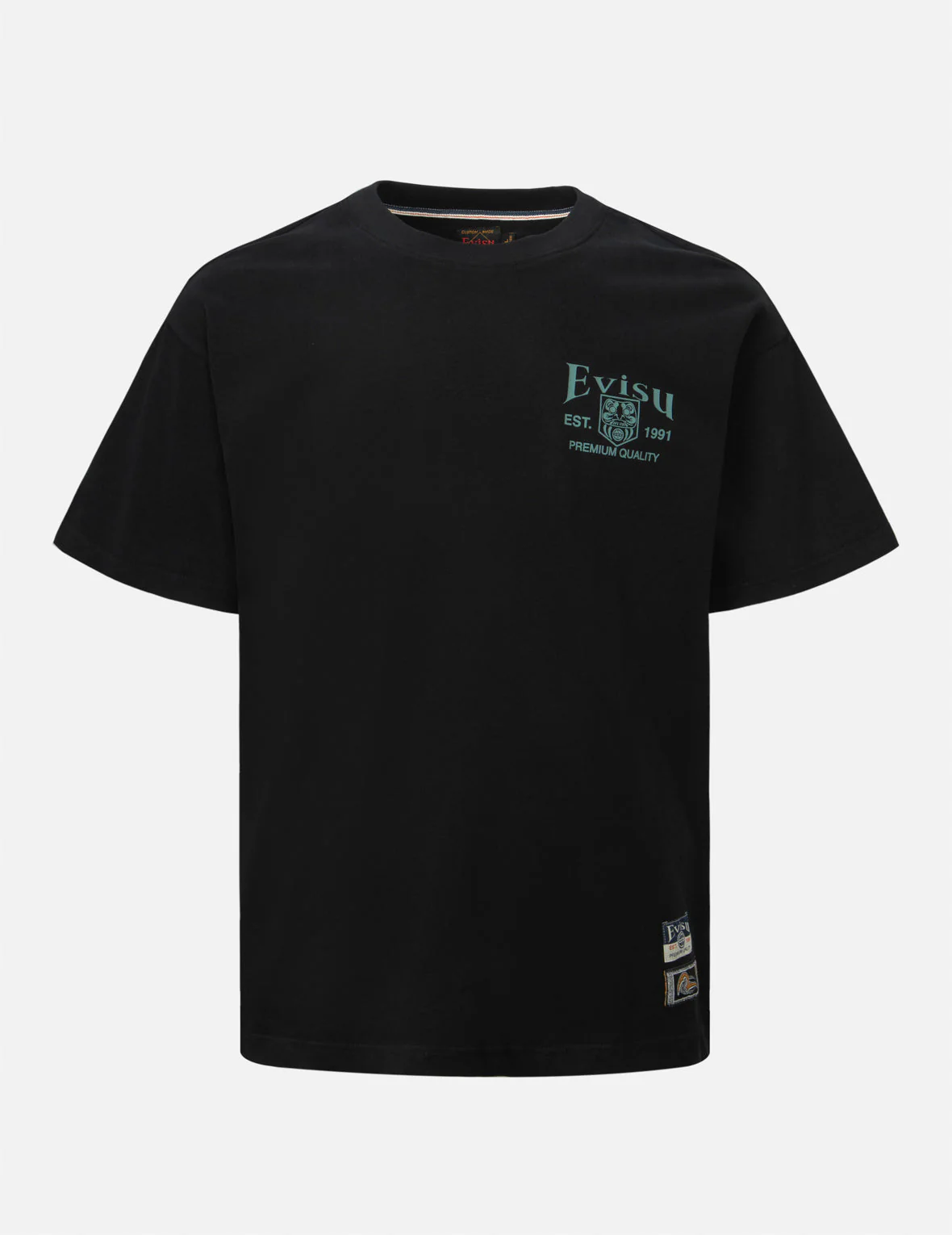 Pocket-shaped Daruma Daicock Print Relax Fit T-shirt - Image 2