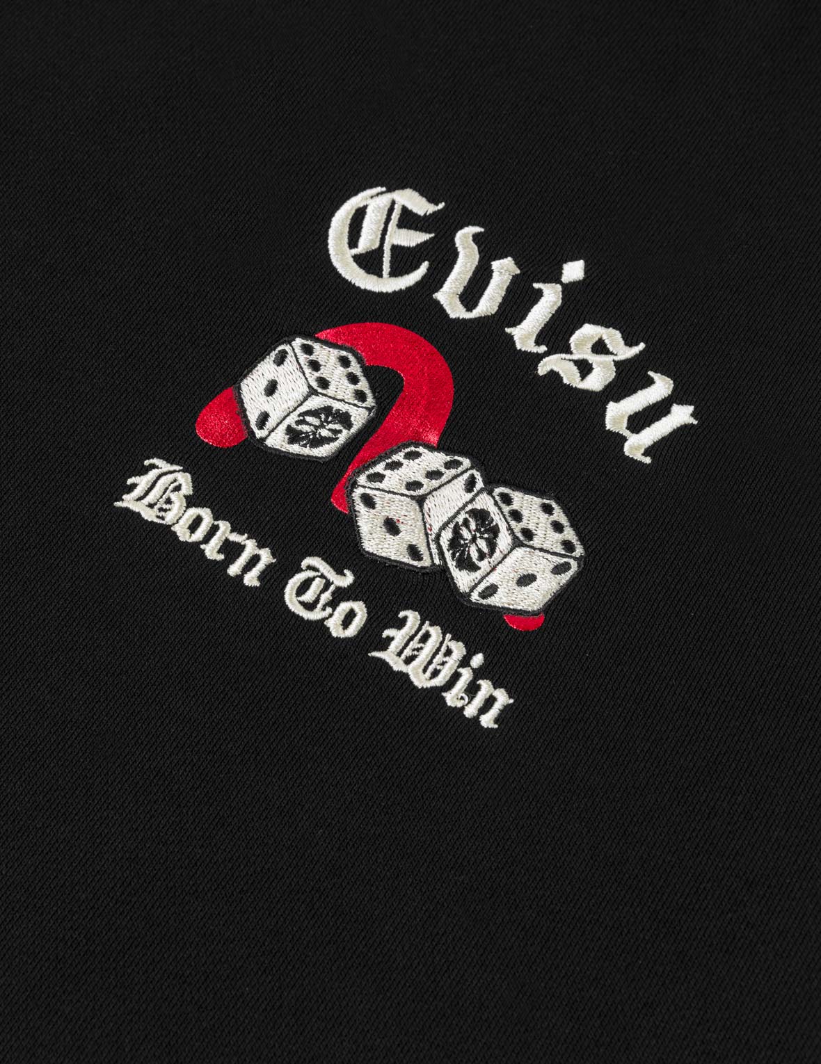 Poker Lucky Dice Embroidery Sweatshirt - Black - Image 7