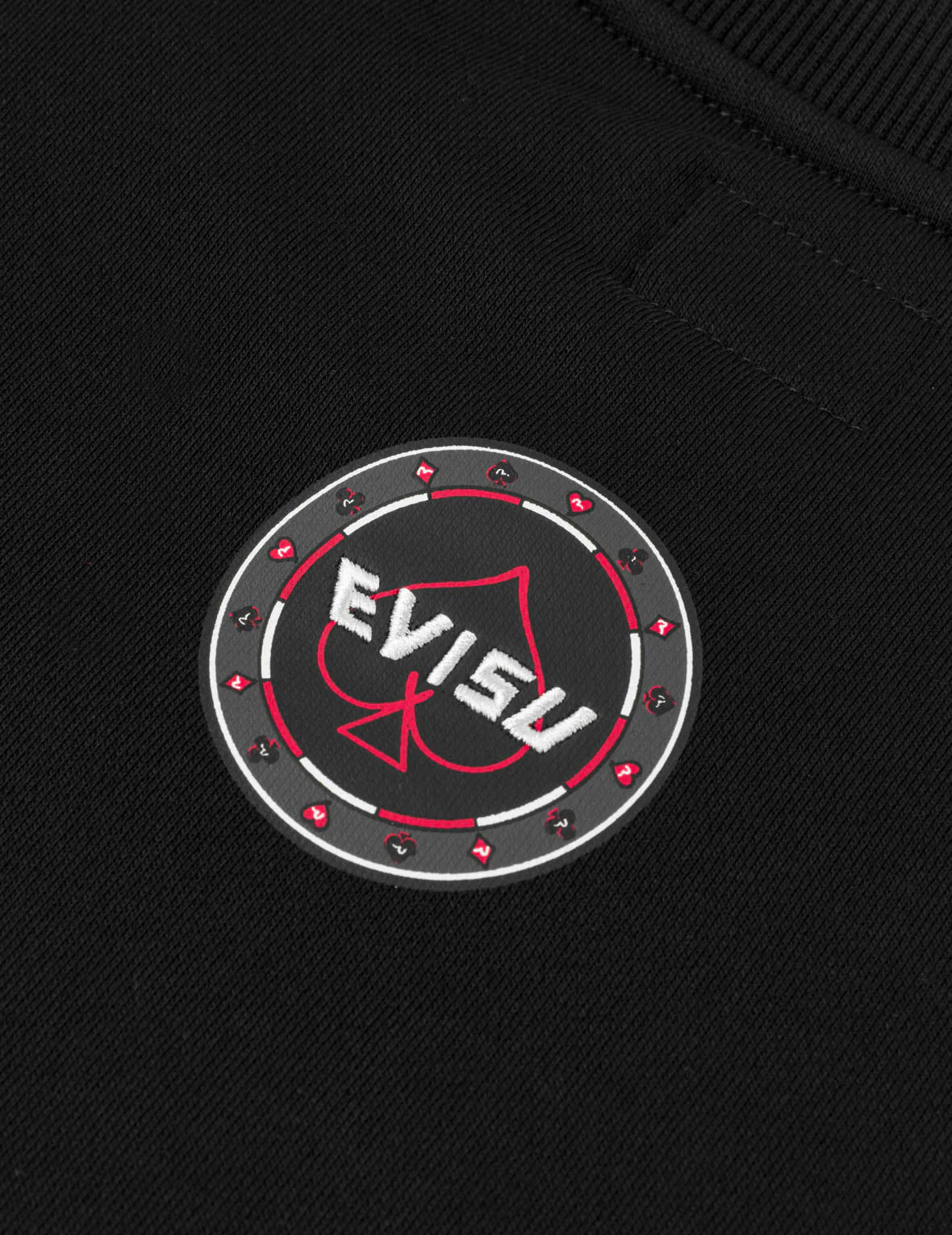 Poker Lucky Dice Embroidery Sweatshirt - Black - Image 8