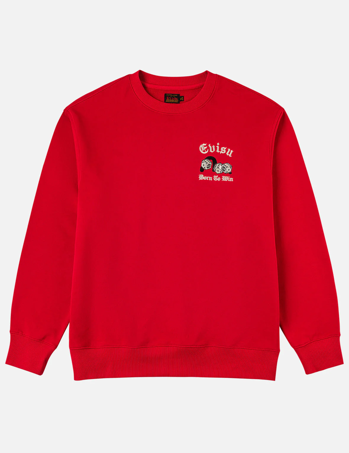 Poker Lucky Dice Embroidery Sweatshirt - Red - Image 3