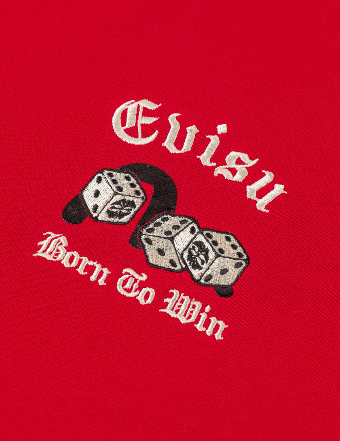 Poker Lucky Dice Embroidery Sweatshirt - Red - Image 7