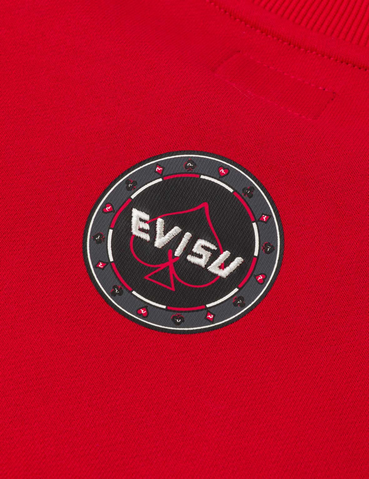 Poker Lucky Dice Embroidery Sweatshirt - Red - Image 8