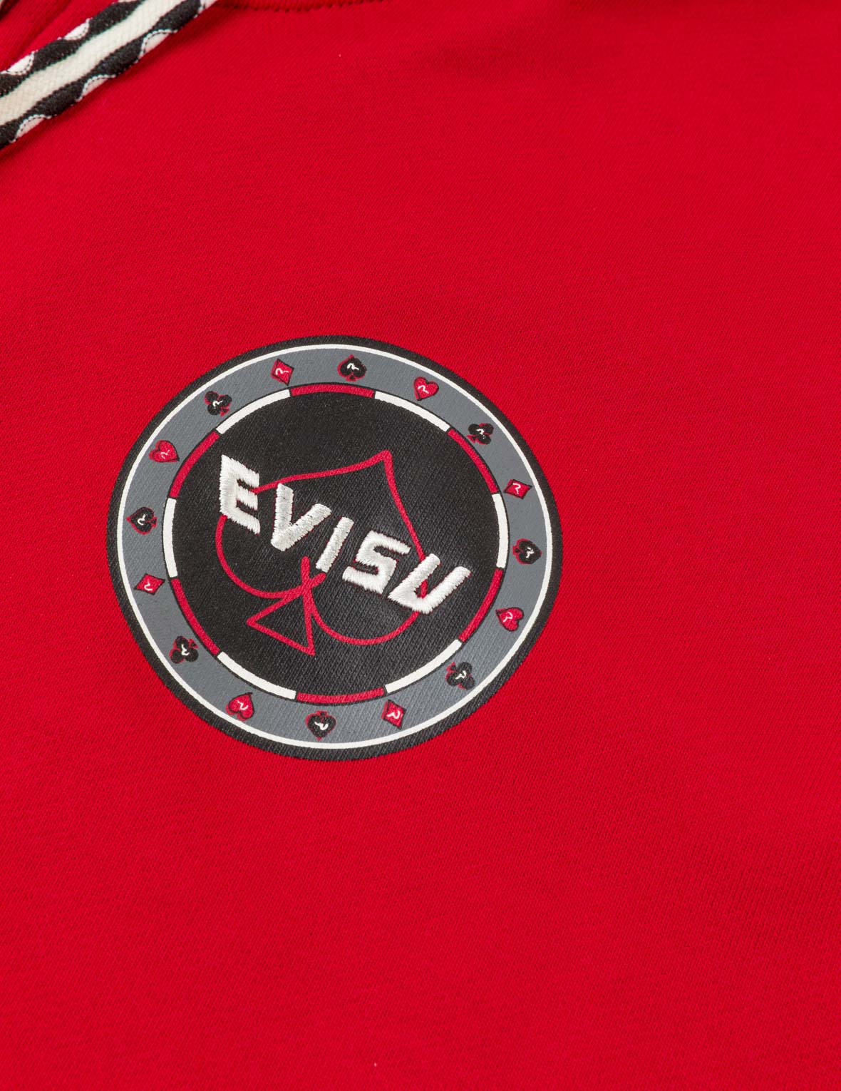 Poker Spade Embroidery Zip-up Hoodie - Red - Image 7