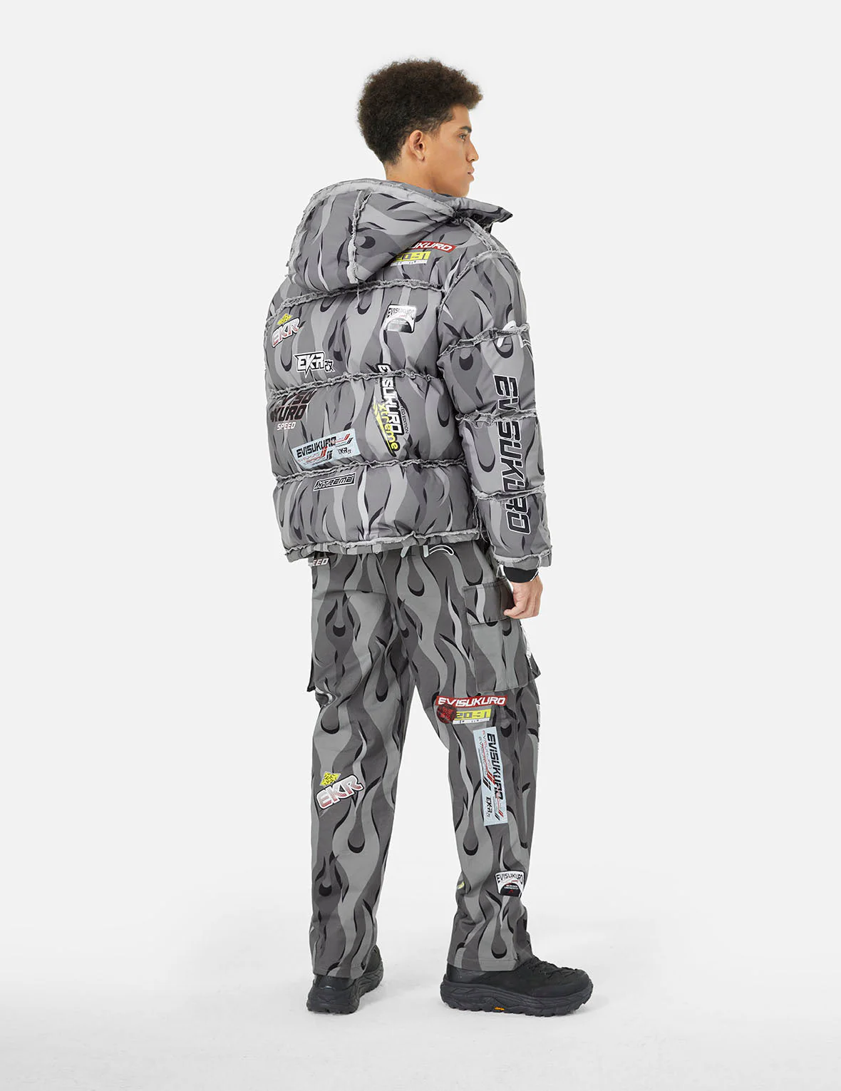Racing Camouflage Wide-leg Cargo Pants - Image 4