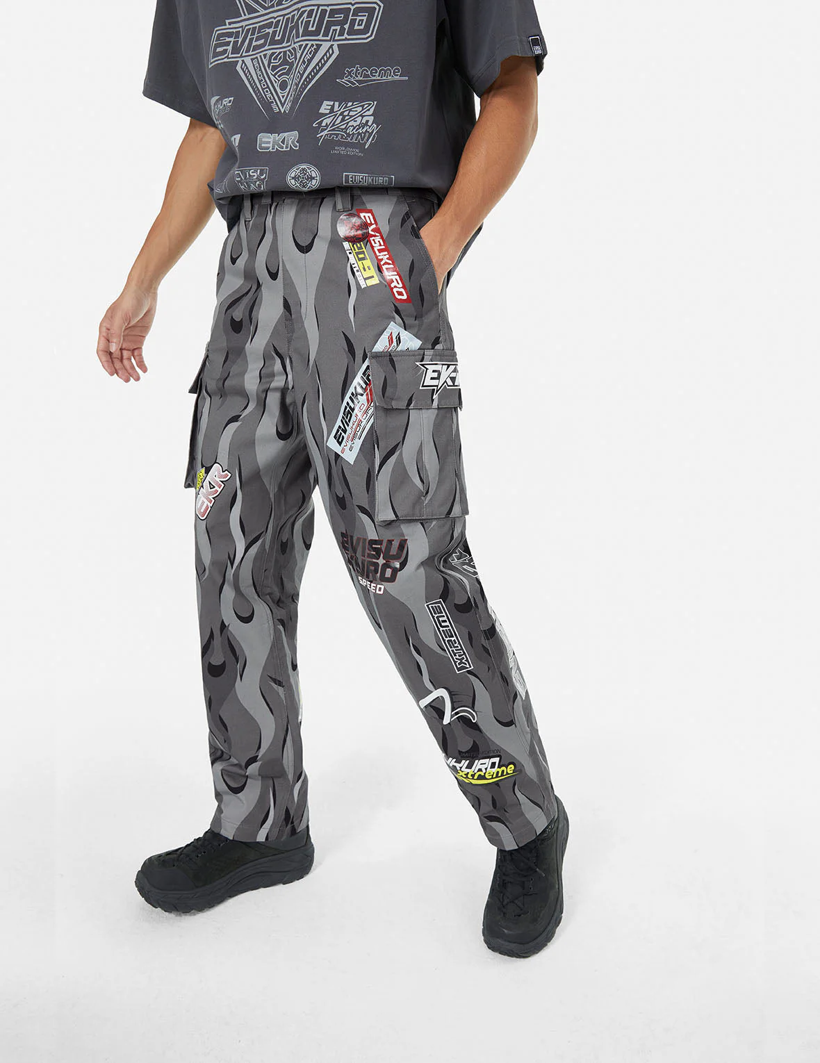 Racing Camouflage Wide-leg Cargo Pants - Image 5