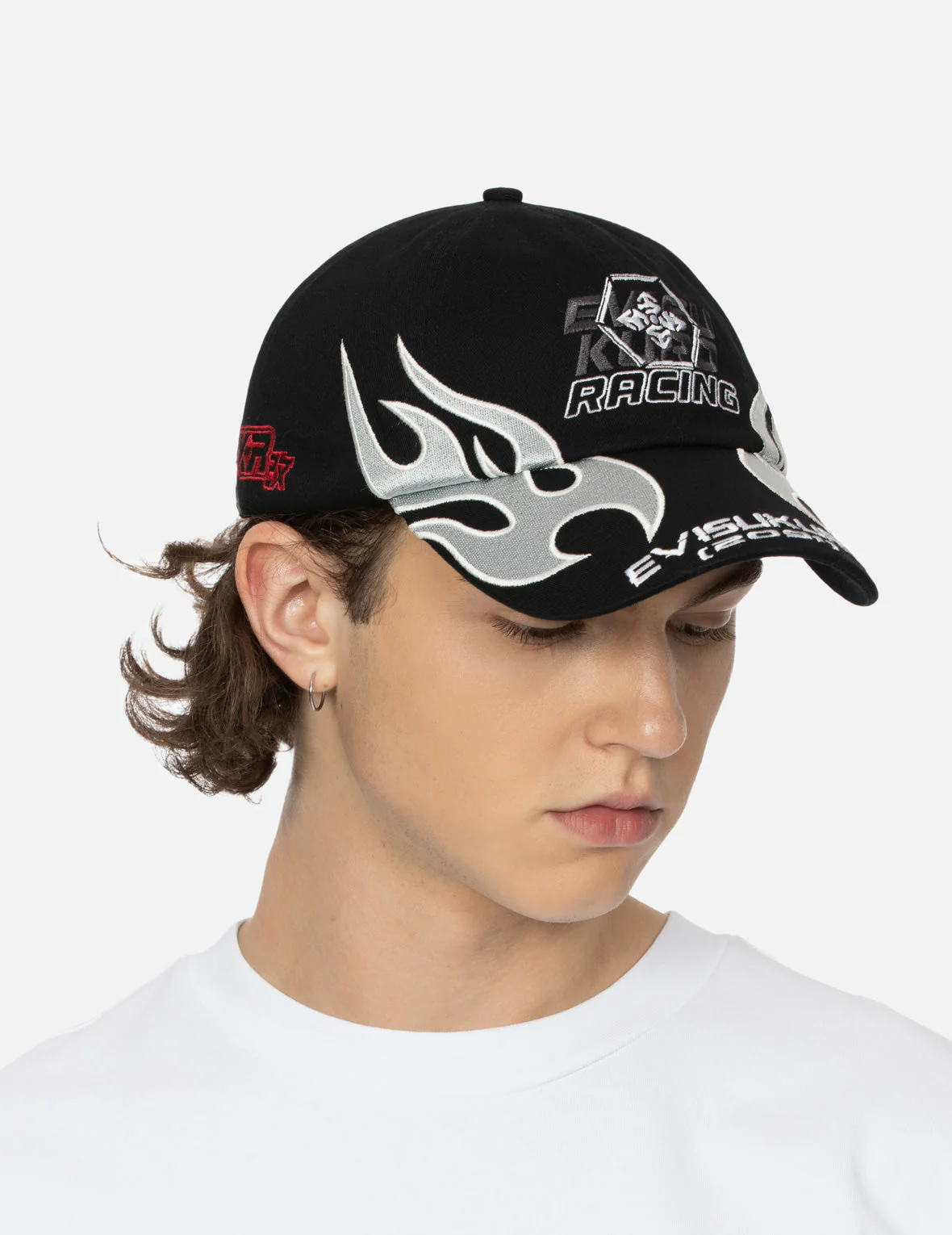 Racing Chrome Flame and Kamon Embroidery Cap - Image 3
