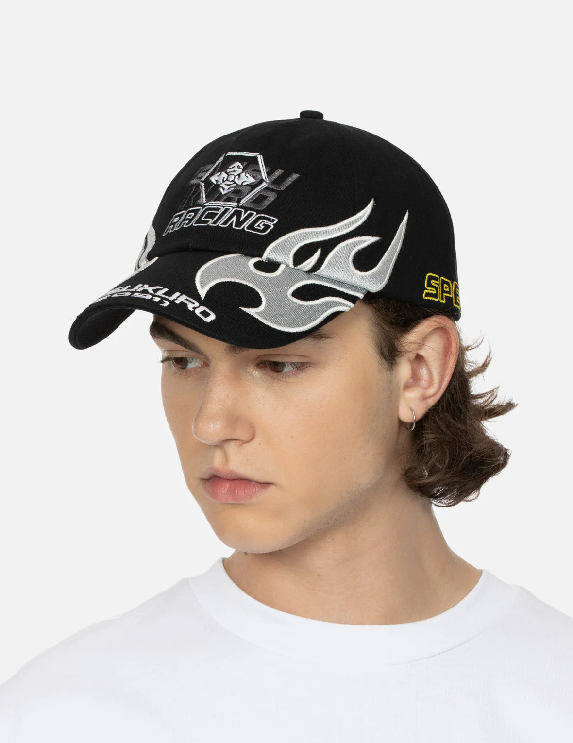 Racing Chrome Flame and Kamon Embroidery Cap - Image 5