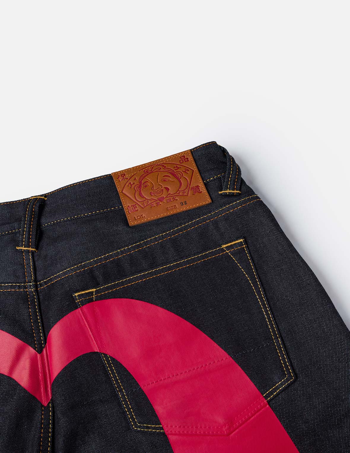 Red Daicock Print Loose Fit Jeans #2038 - Image 8
