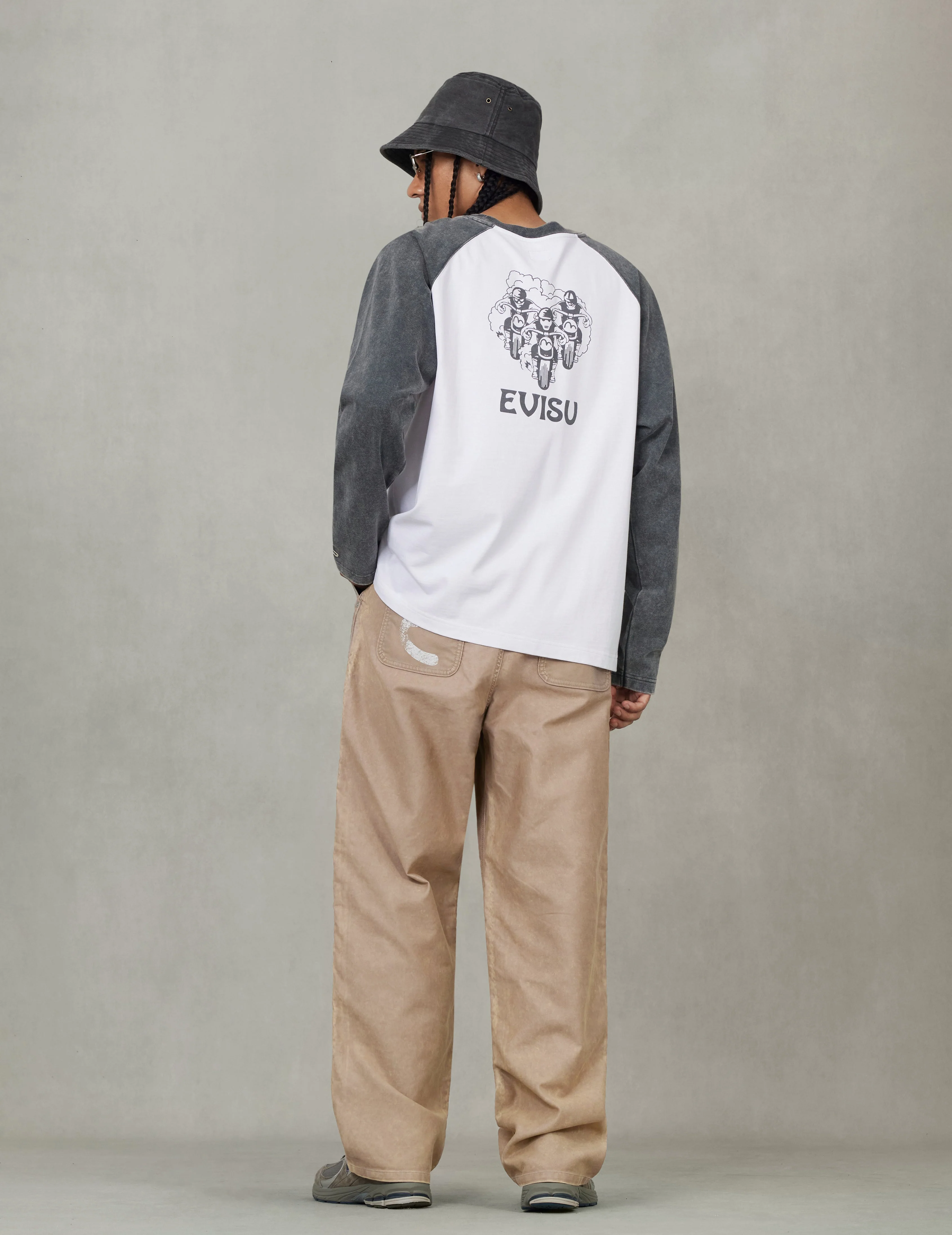Retro Motocross Print Relax Fit Long-sleeve T-shirt - Image 11