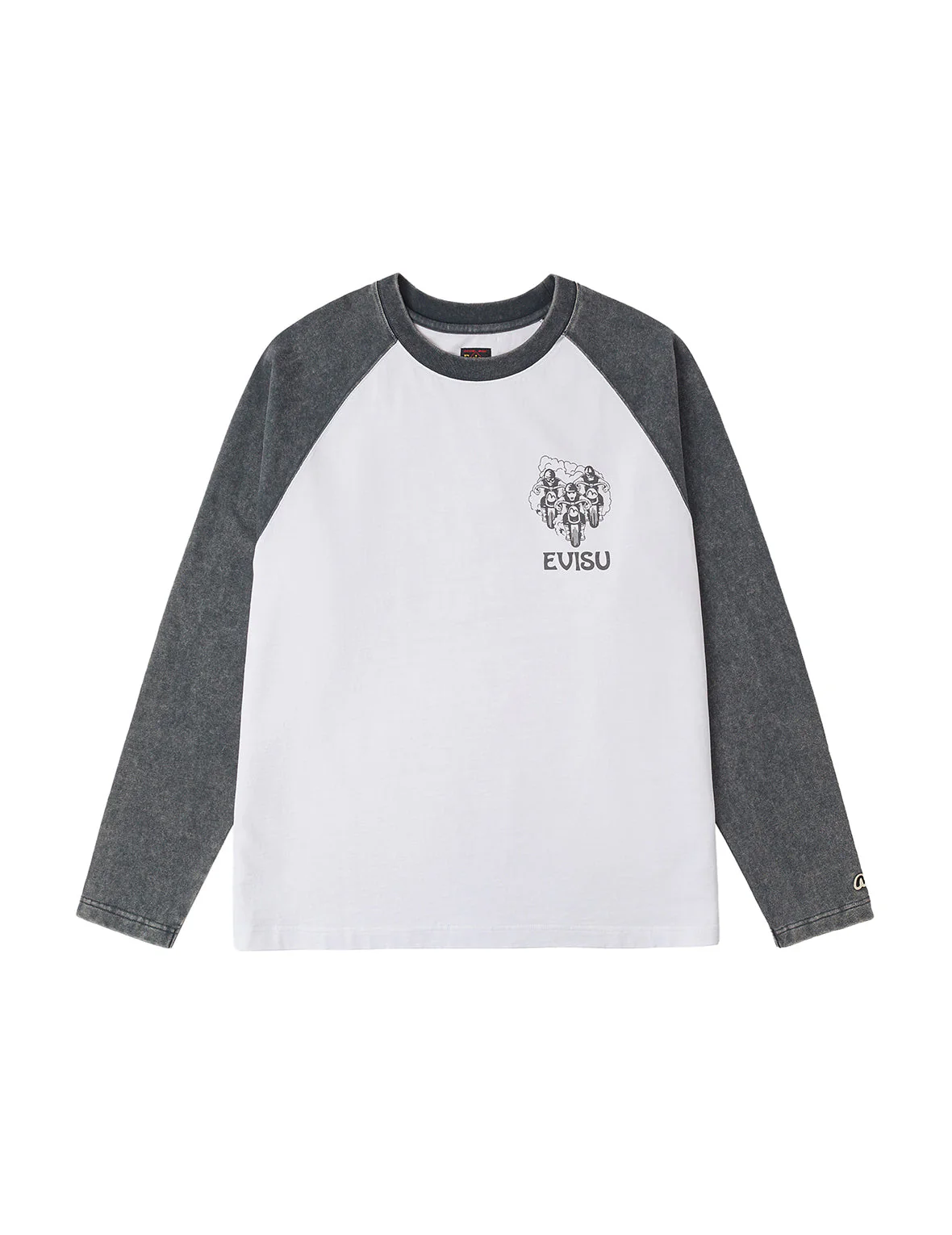 Retro Motocross Print Relax Fit Long-sleeve T-shirt - Image 3