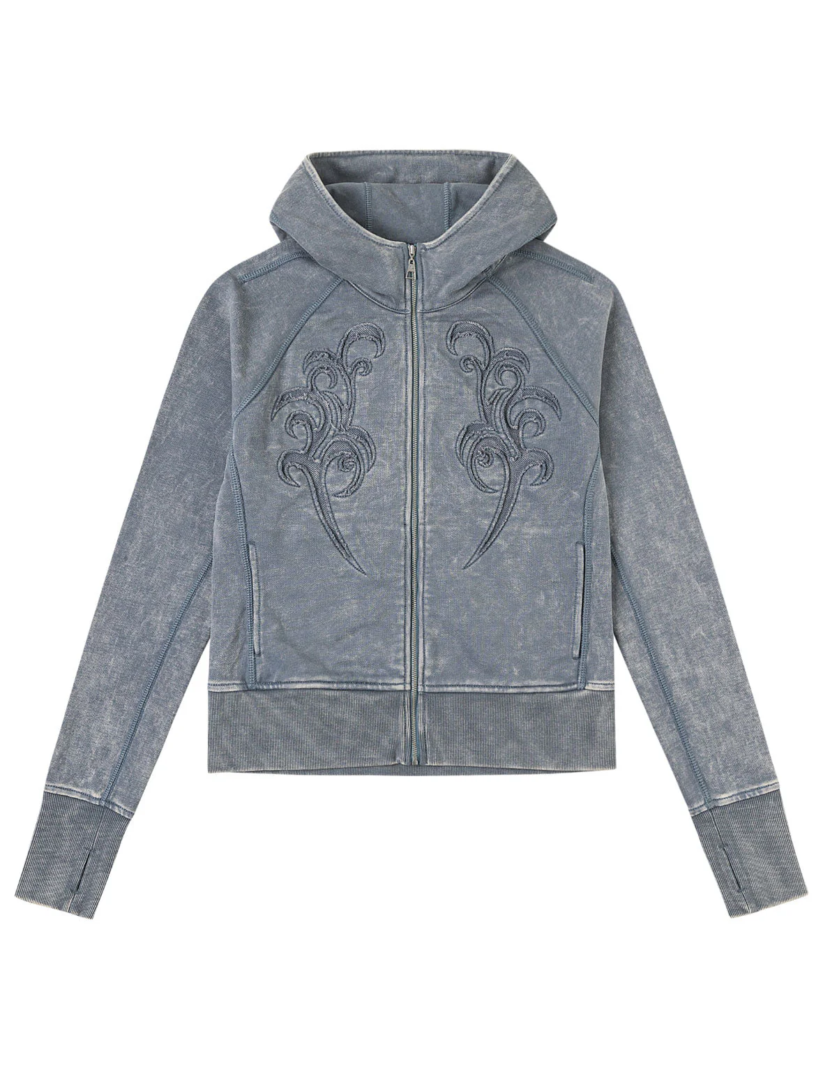Reversed Fabric Cropped Hoodie - Image 14