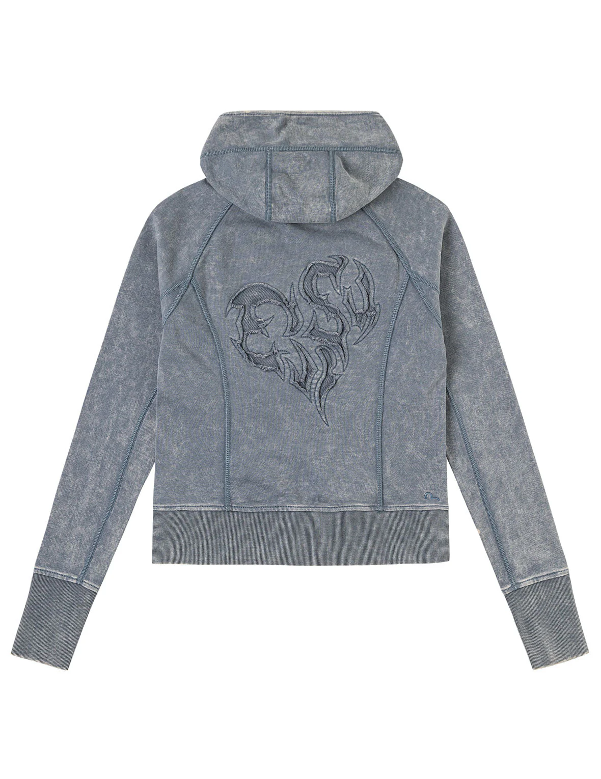 Reversed Fabric Cropped Hoodie - Image 2