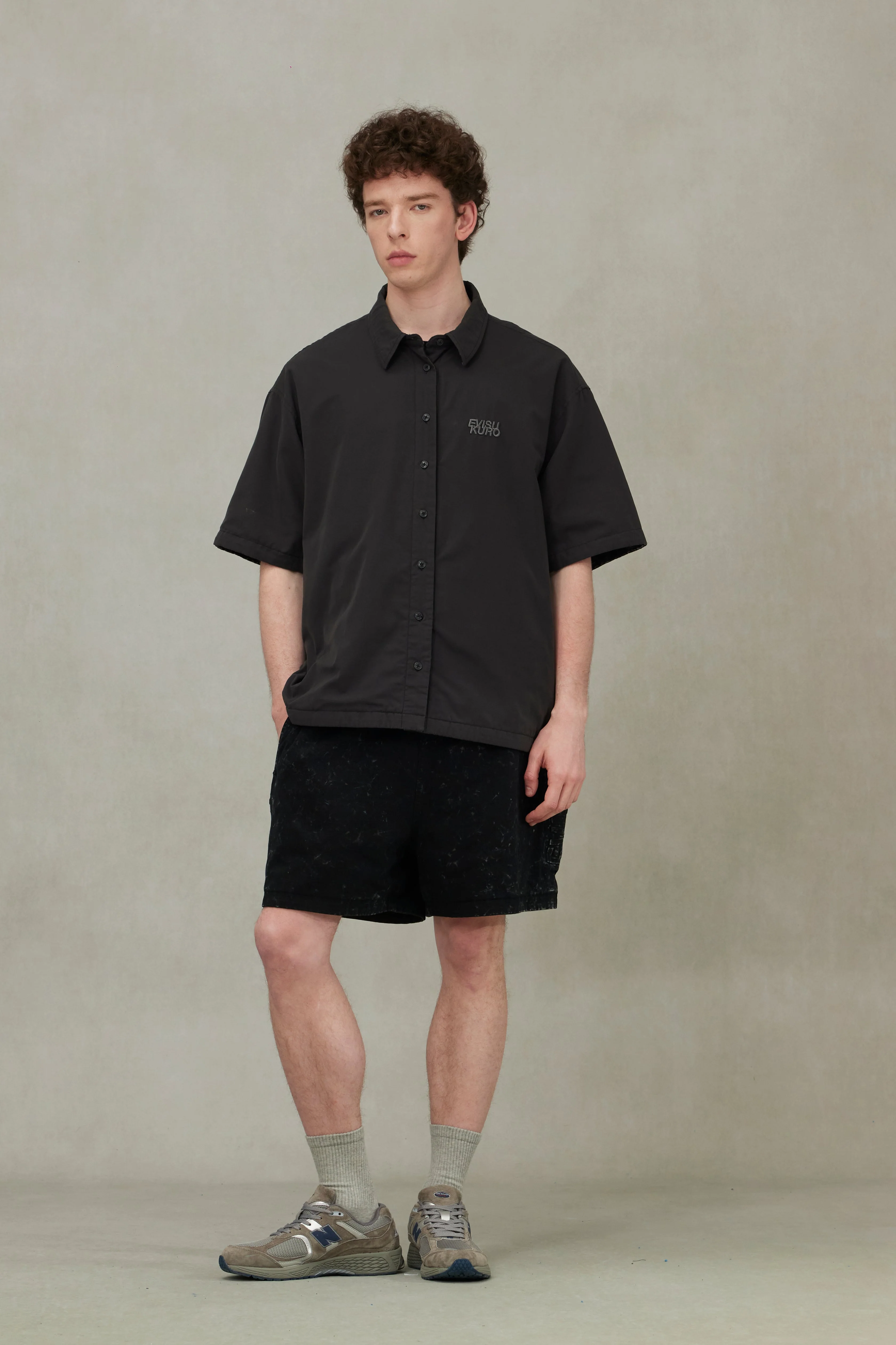 Reversible Washed Logo Embroidery and Embossing Relax Fit Jersey Shirt - Image 3