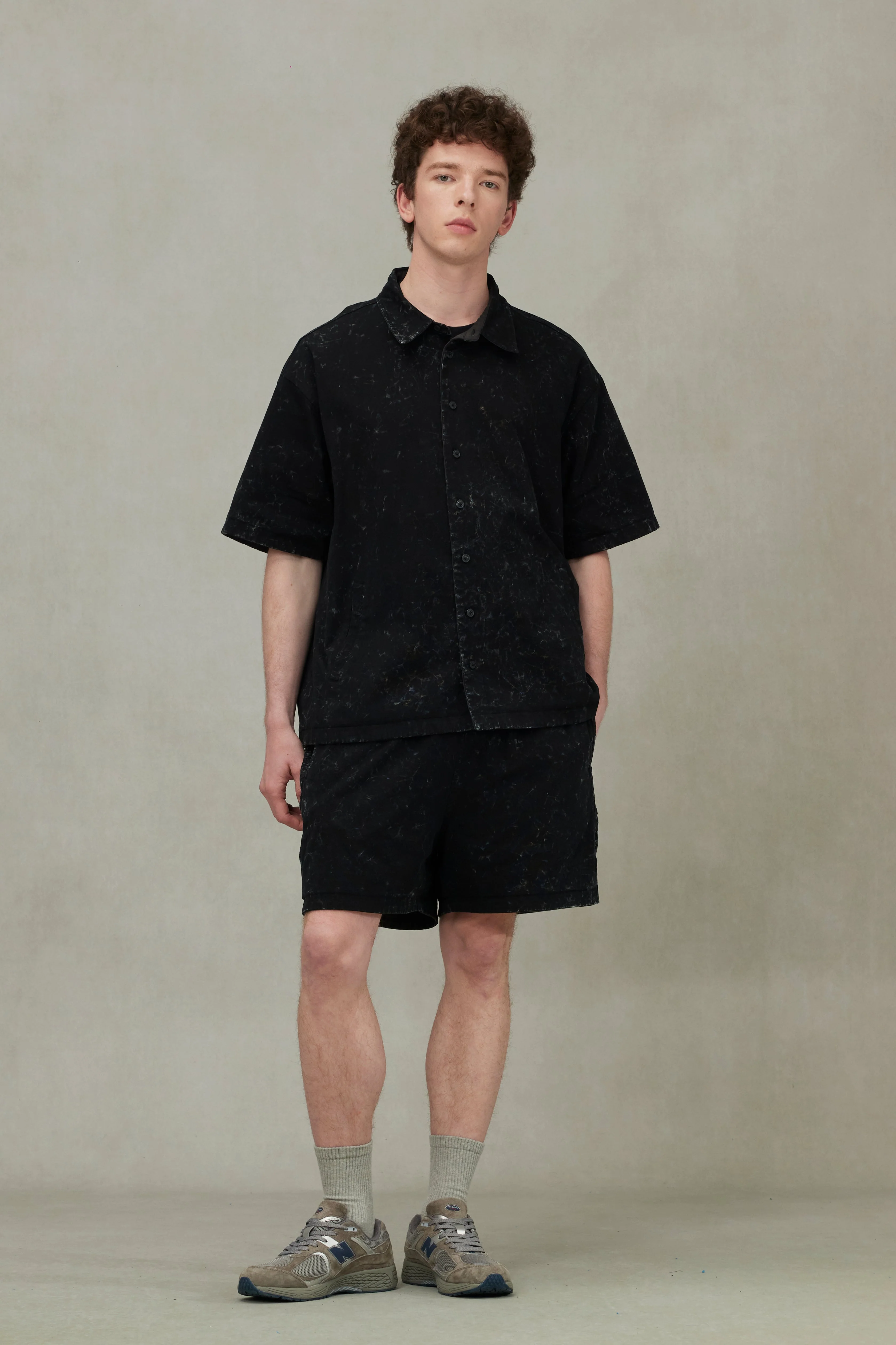 Reversible Washed Logo Embroidery and Embossing Relax Fit Jersey Shirt - Image 4