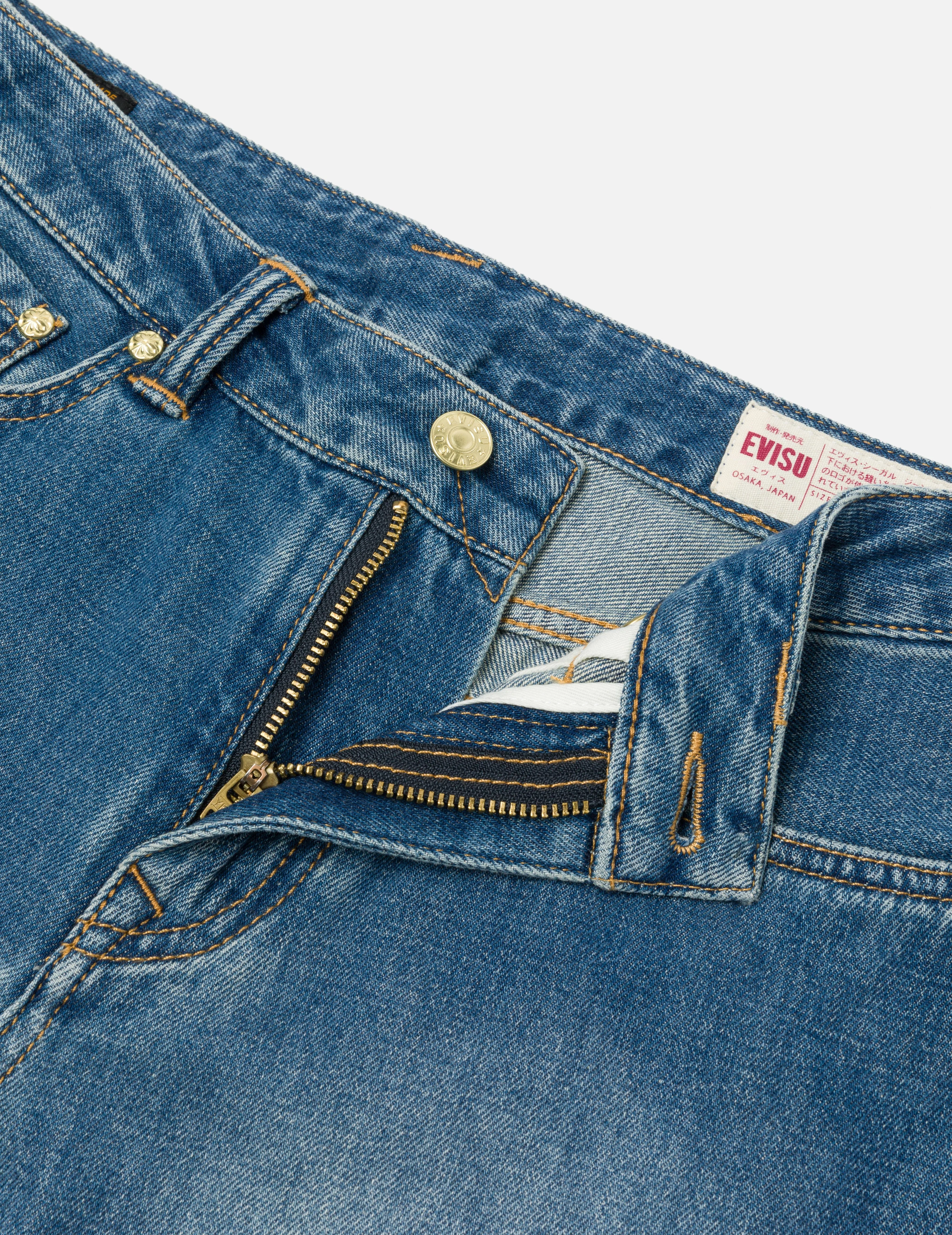 Rhinestone Logo and Seagull Print Boyfriend Jeans - Image 7