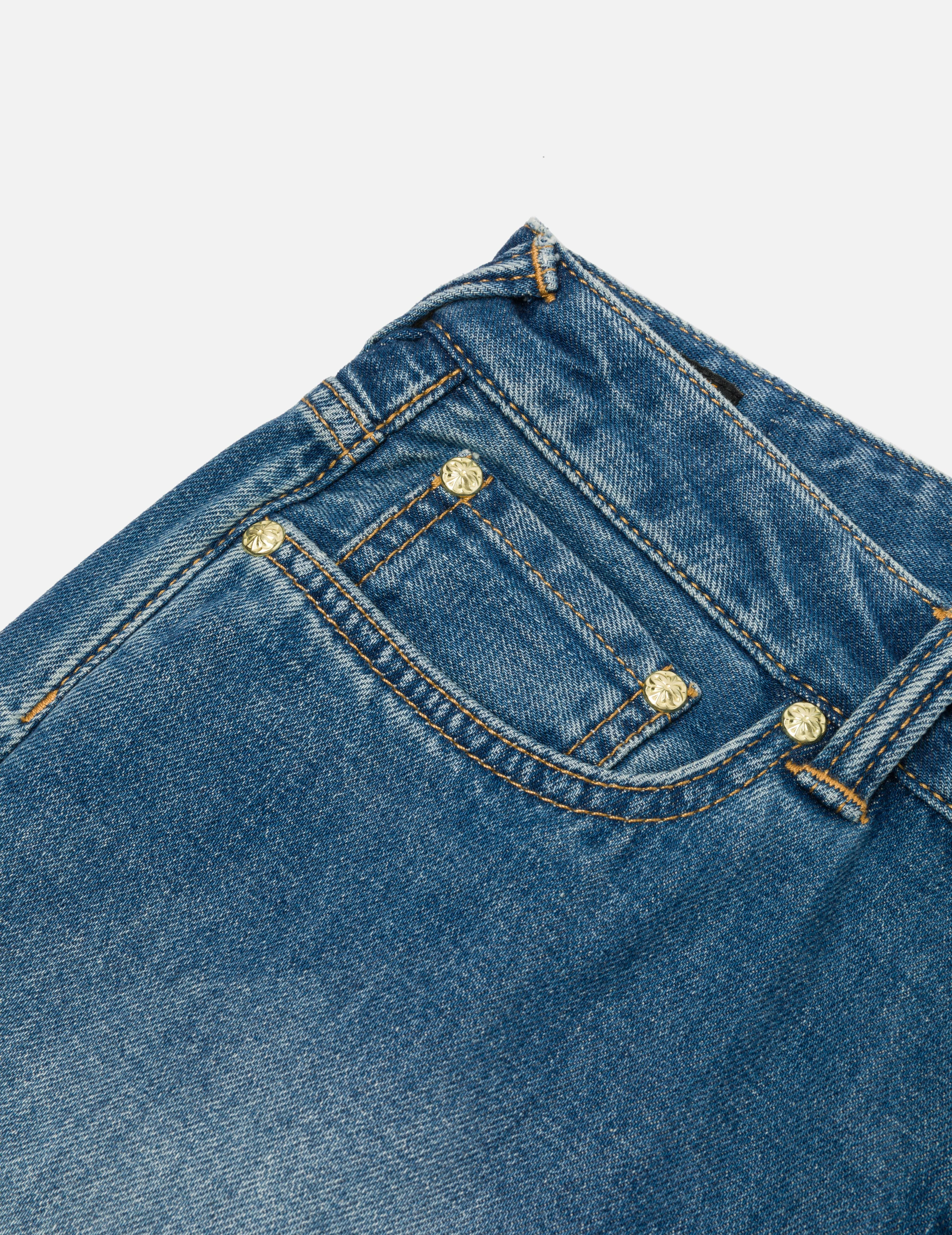 Rhinestone Logo and Seagull Print Boyfriend Jeans - Image 8