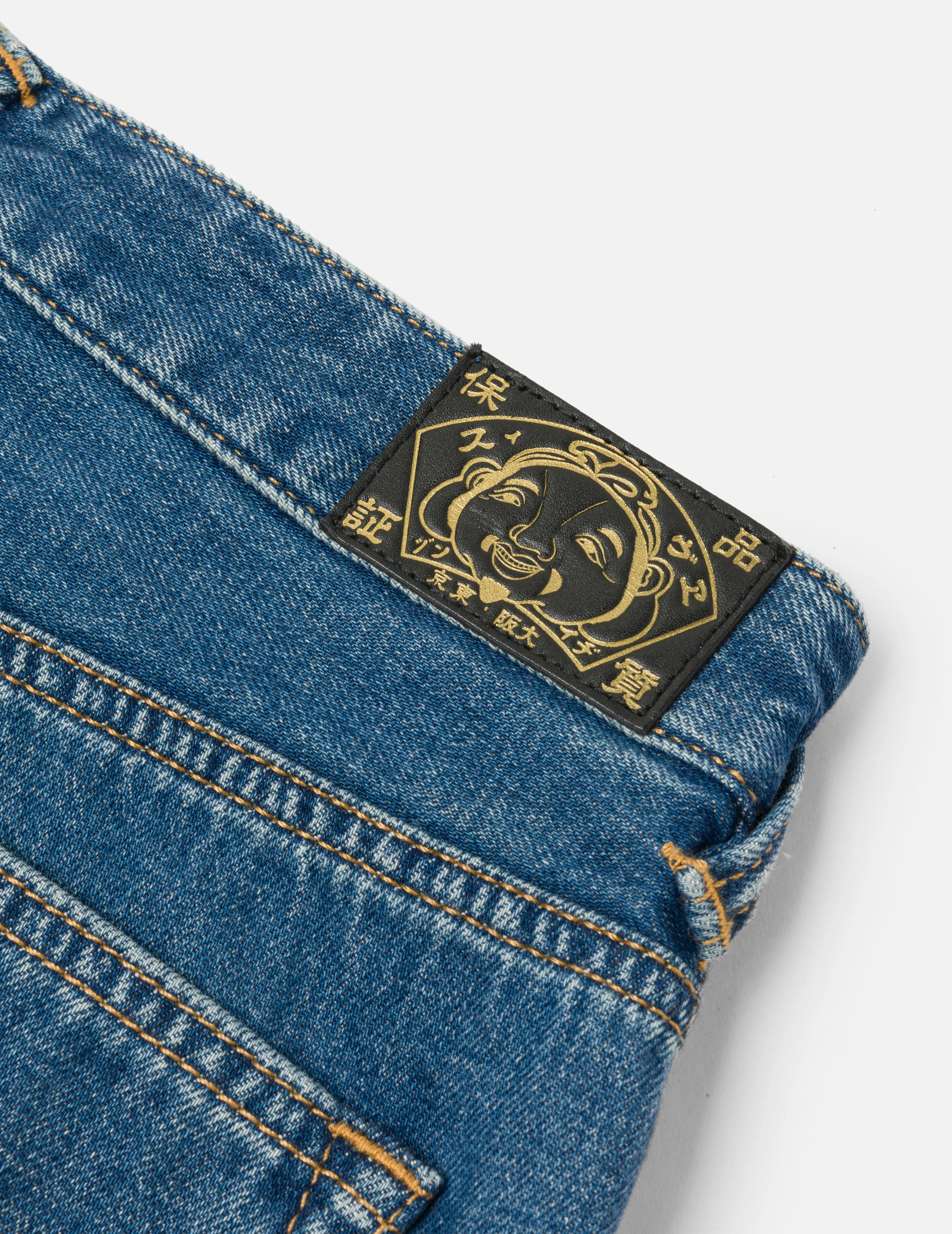 Rhinestone Logo and Seagull Print Boyfriend Jeans - Image 9
