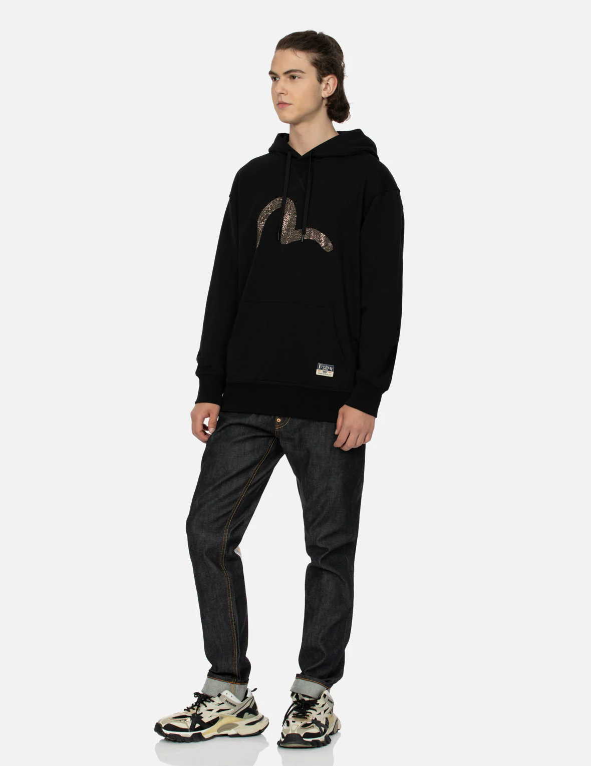 Rhinestone Seagull Relax Fit Hoodie - Image 3