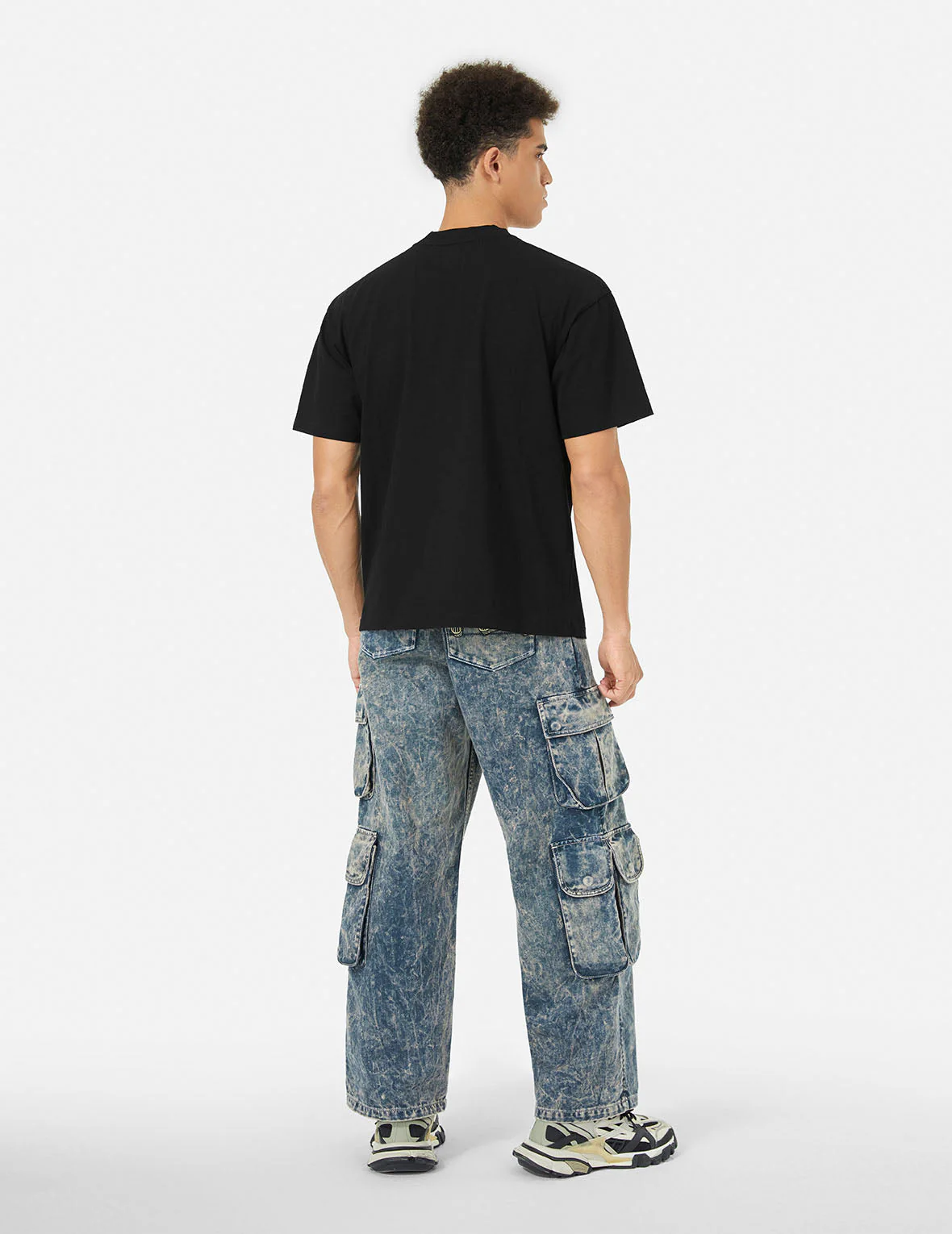 Rhinstone Logo and Godhead Print Relax Fit T-Shirt - Image 4