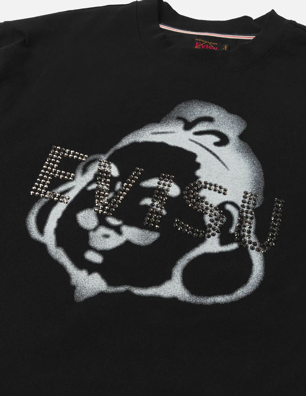 Rhinstone Logo and Godhead Print Relax Fit T-Shirt - Image 7