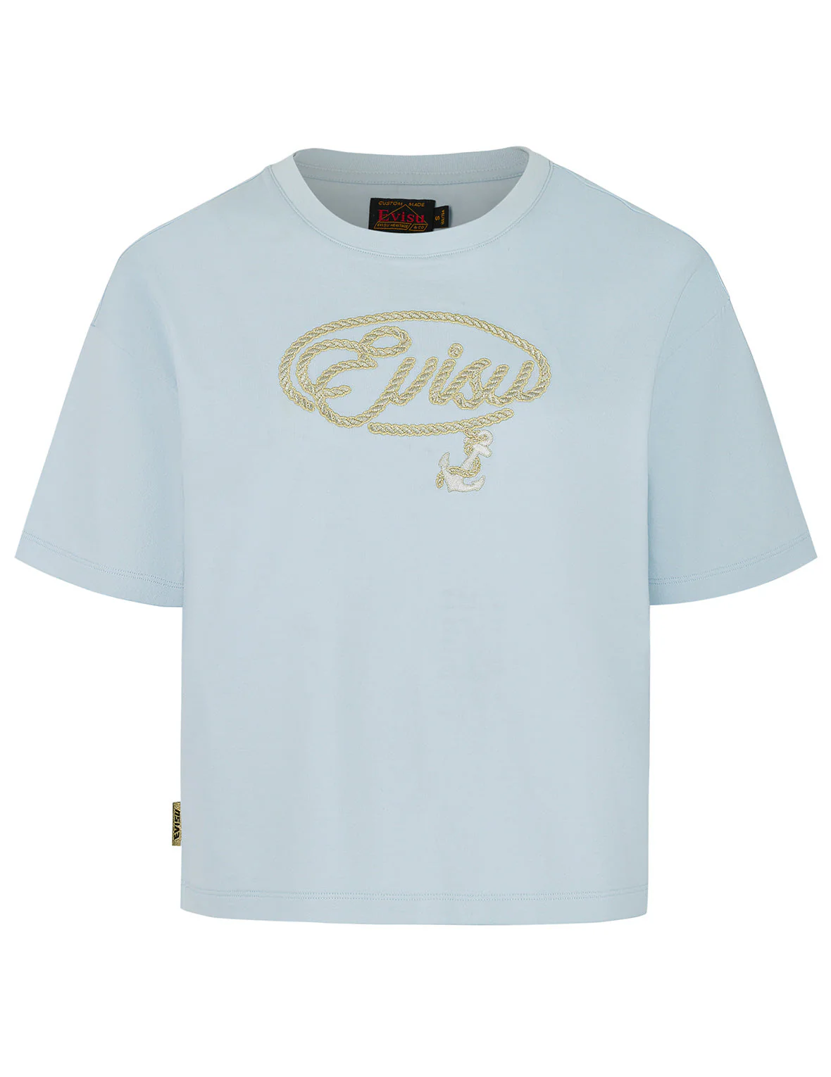 Rope Twist Logo and Anchor Embroidery Cropped T-Shirt - Image 9