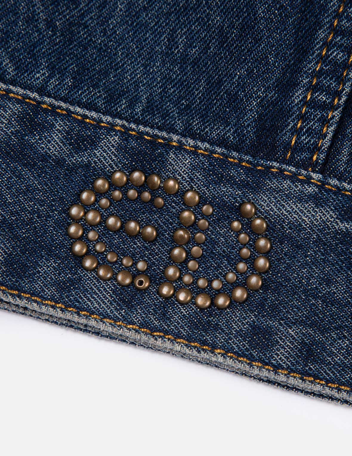 Roses Daicock with Studs Logo Loose Fit Denim Jacket - Image 11