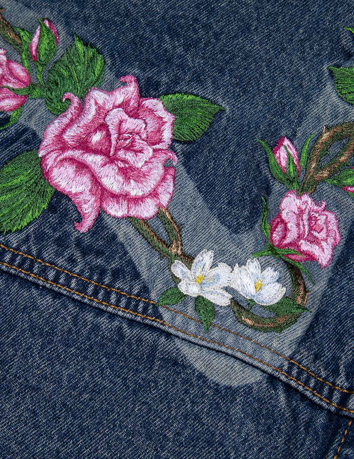 Roses Daicock with Studs Logo Loose Fit Denim Jacket - Image 14