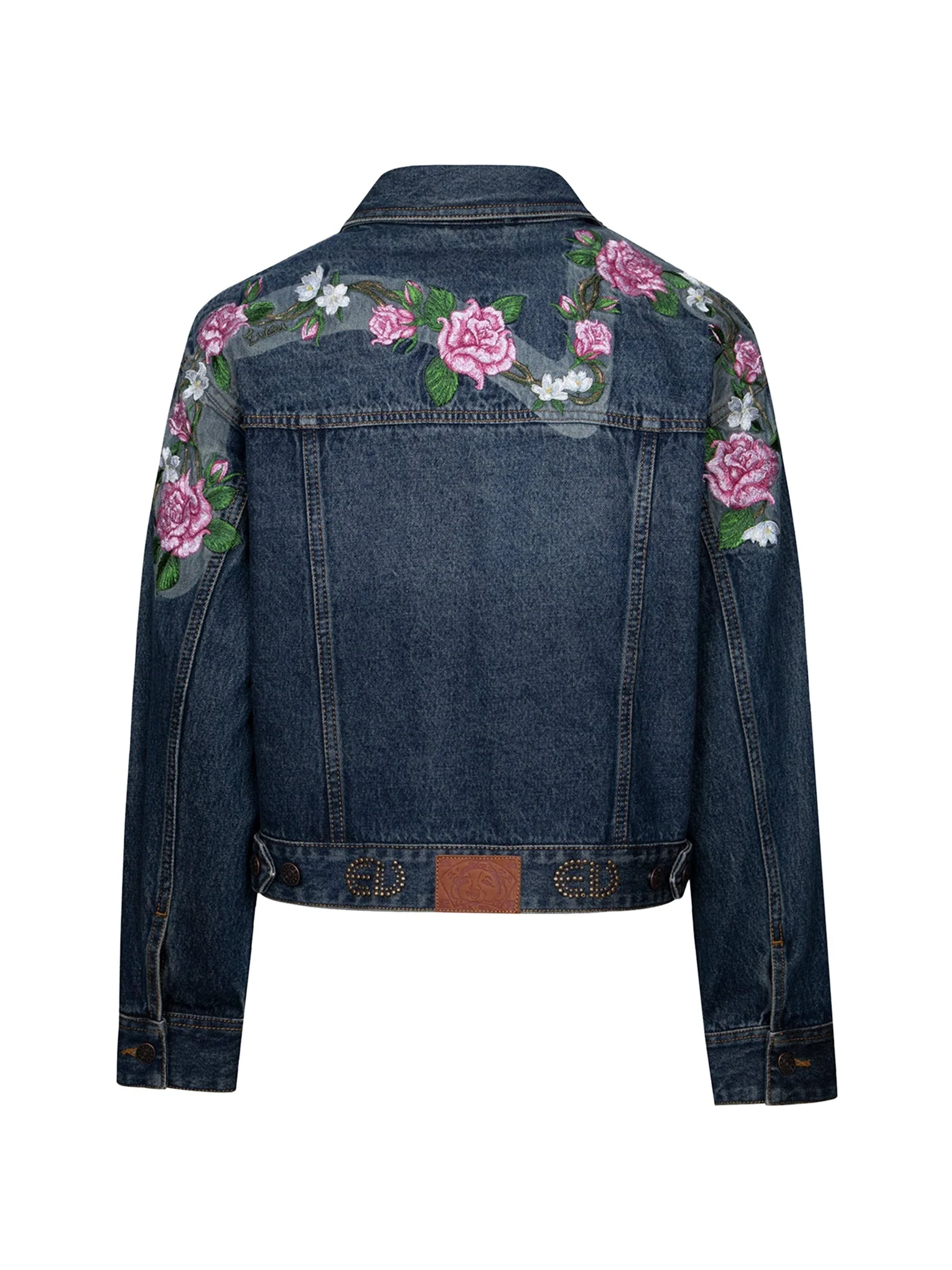 Roses Daicock with Studs Logo Loose Fit Denim Jacket - Image 16