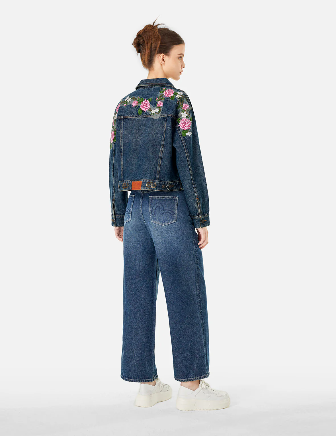 Roses Daicock with Studs Logo Loose Fit Denim Jacket - Image 3