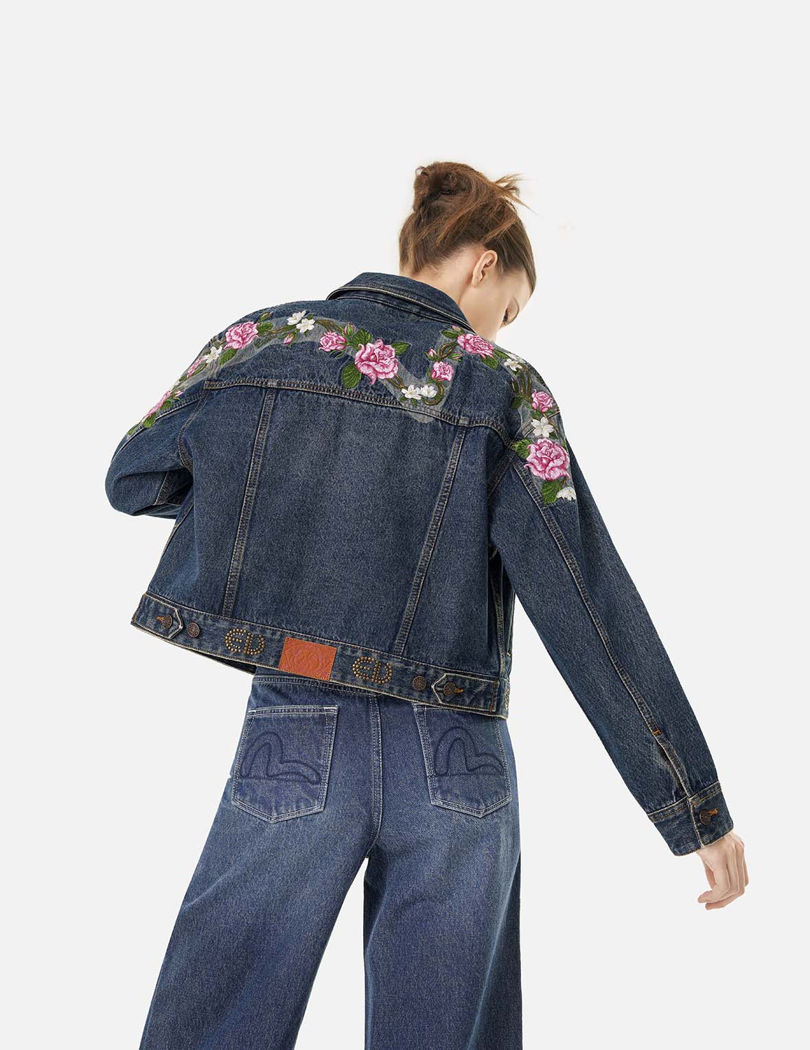 Roses Daicock with Studs Logo Loose Fit Denim Jacket - Image 5