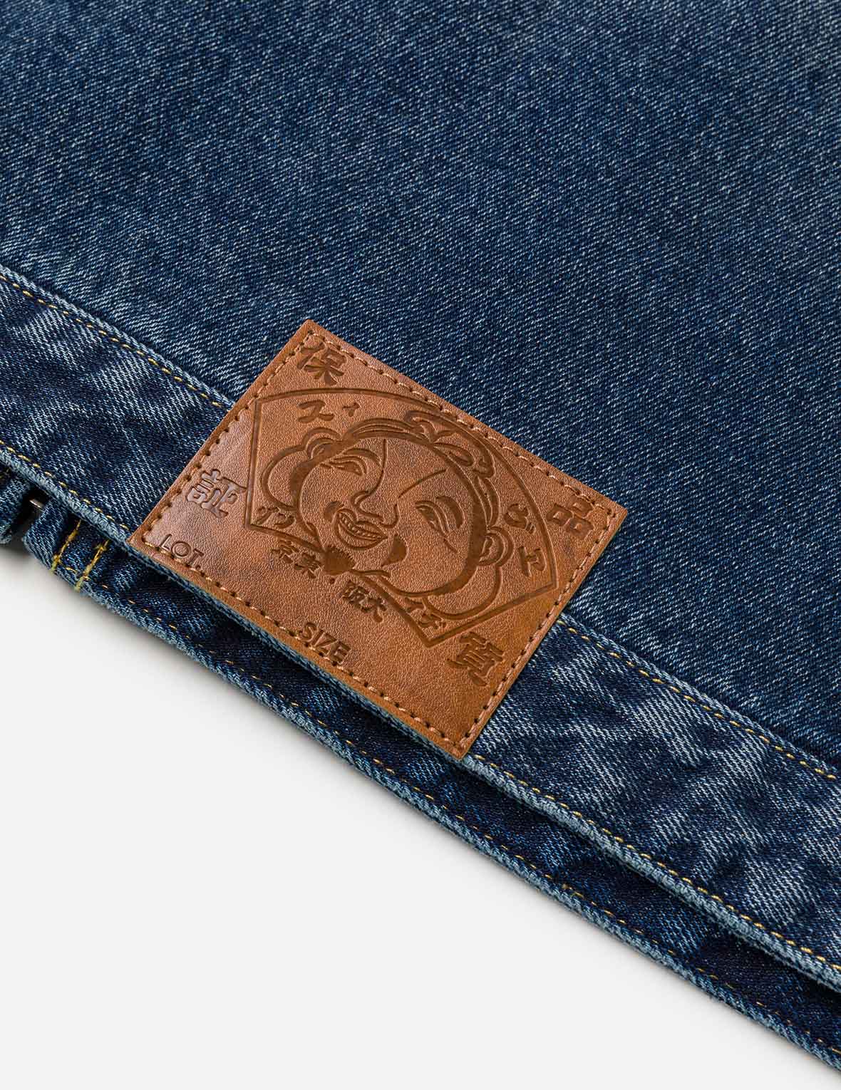 Sand Washed Crocodile Print Denim Jacket - Image 11