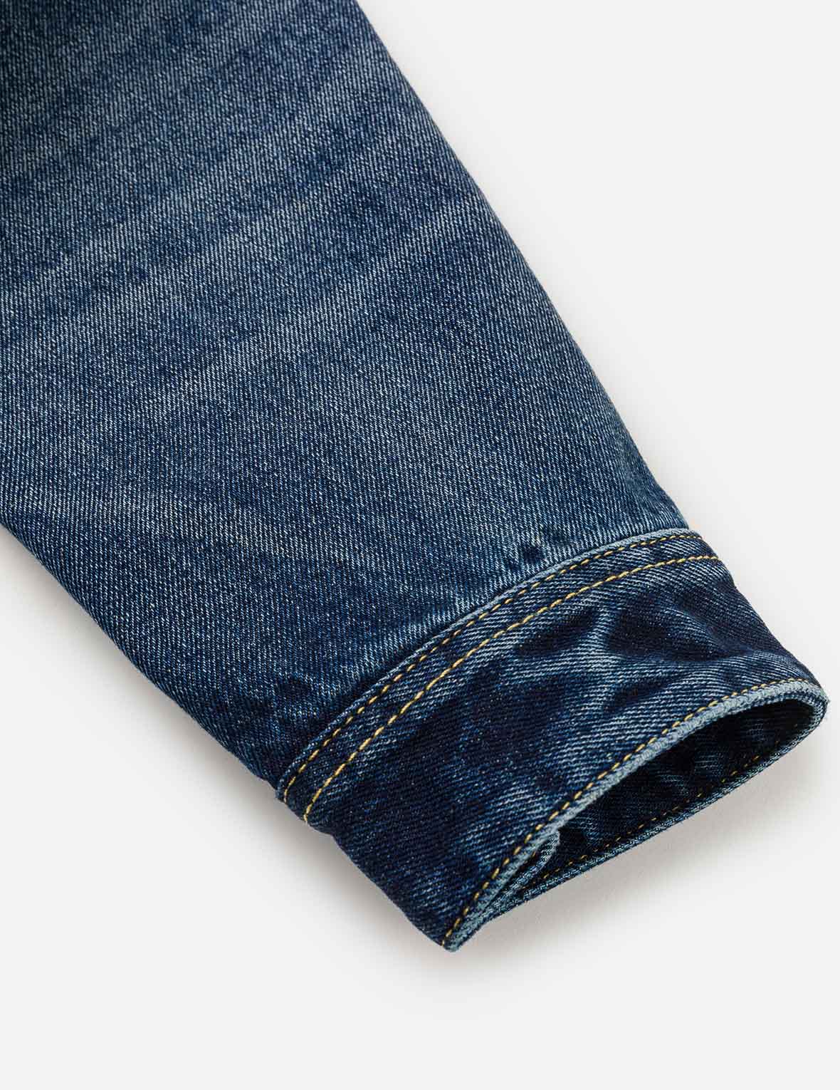 Sand Washed Crocodile Print Denim Jacket - Image 13