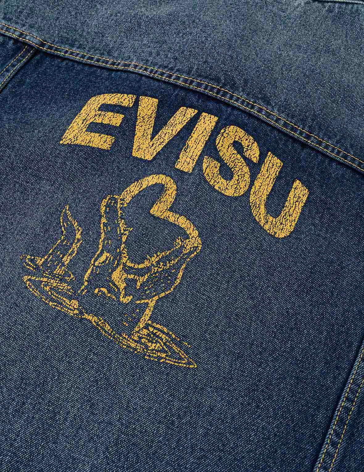 Sand Washed Crocodile Print Denim Jacket - Image 7