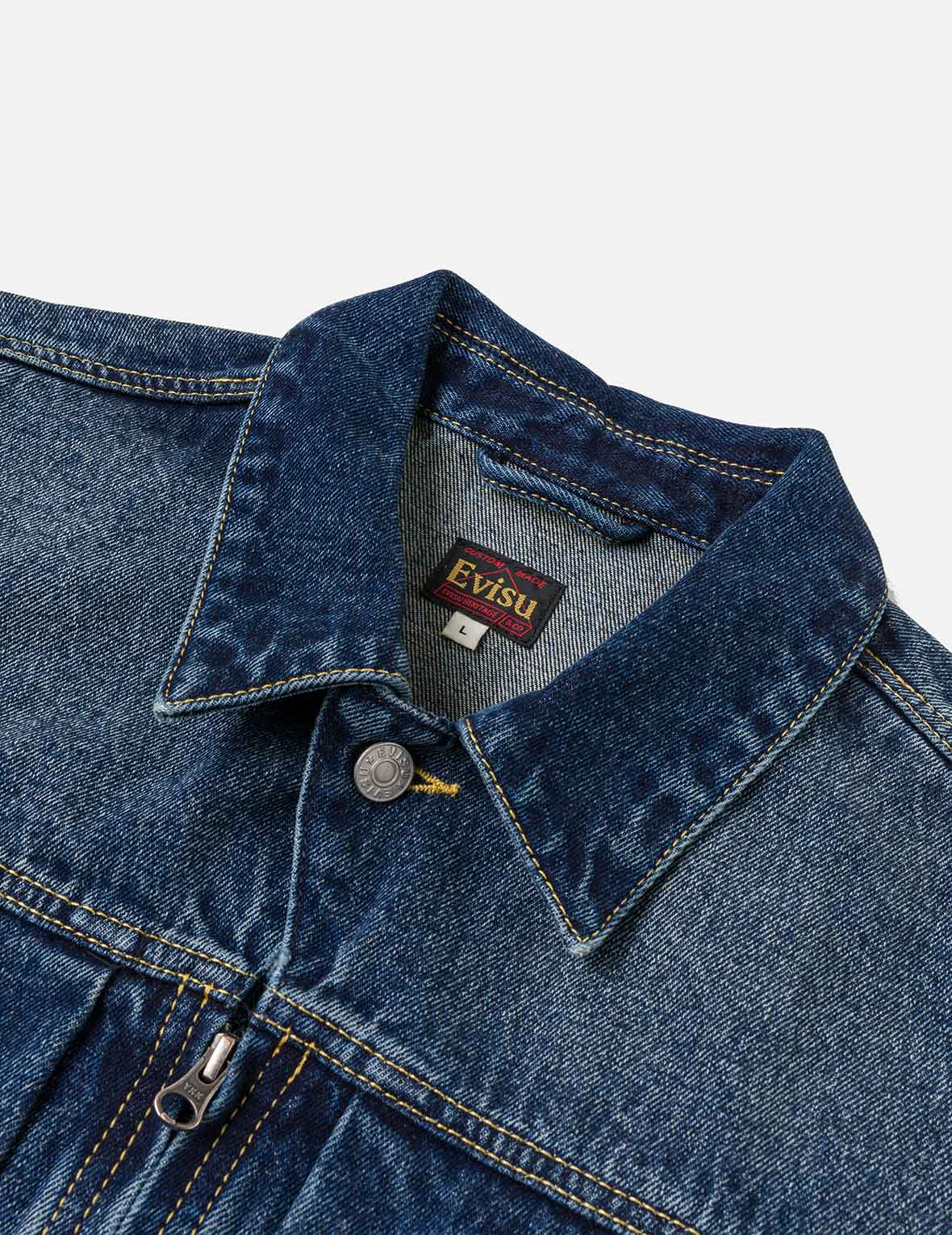 Sand Washed Crocodile Print Denim Jacket - Image 9