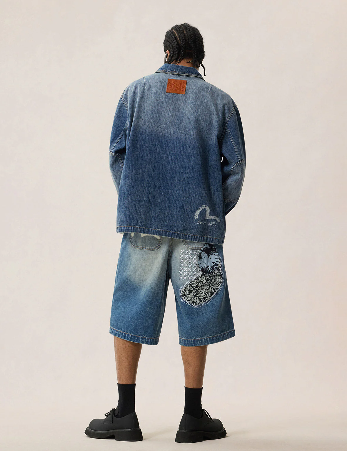 Sashiko Patch Denim Shorts - Image 6