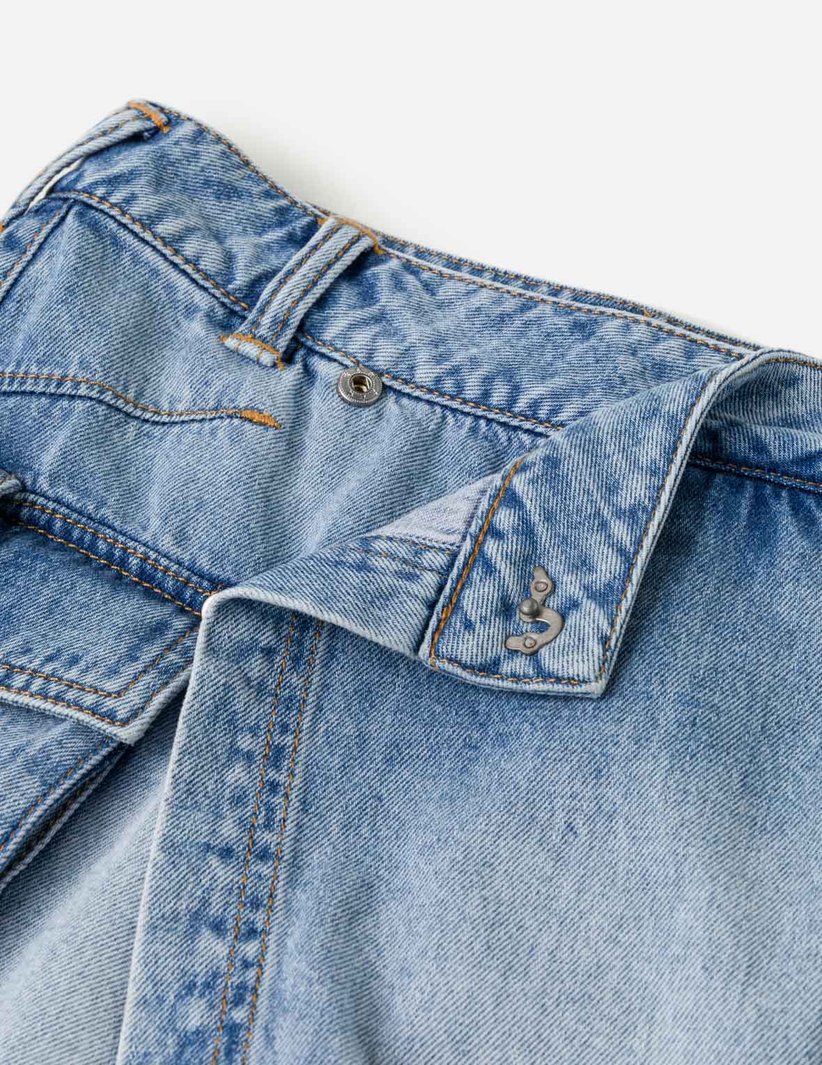 Sashiko Seagull with Rhinestones Cargo Denim Skort - Image 12