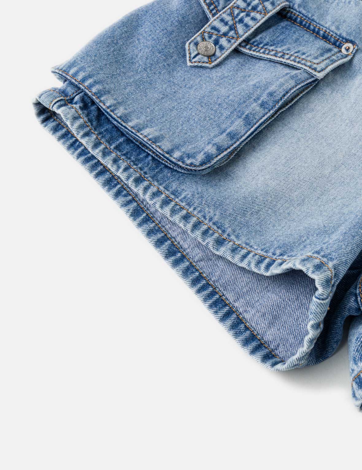 Sashiko Seagull with Rhinestones Cargo Denim Skort - Image 8