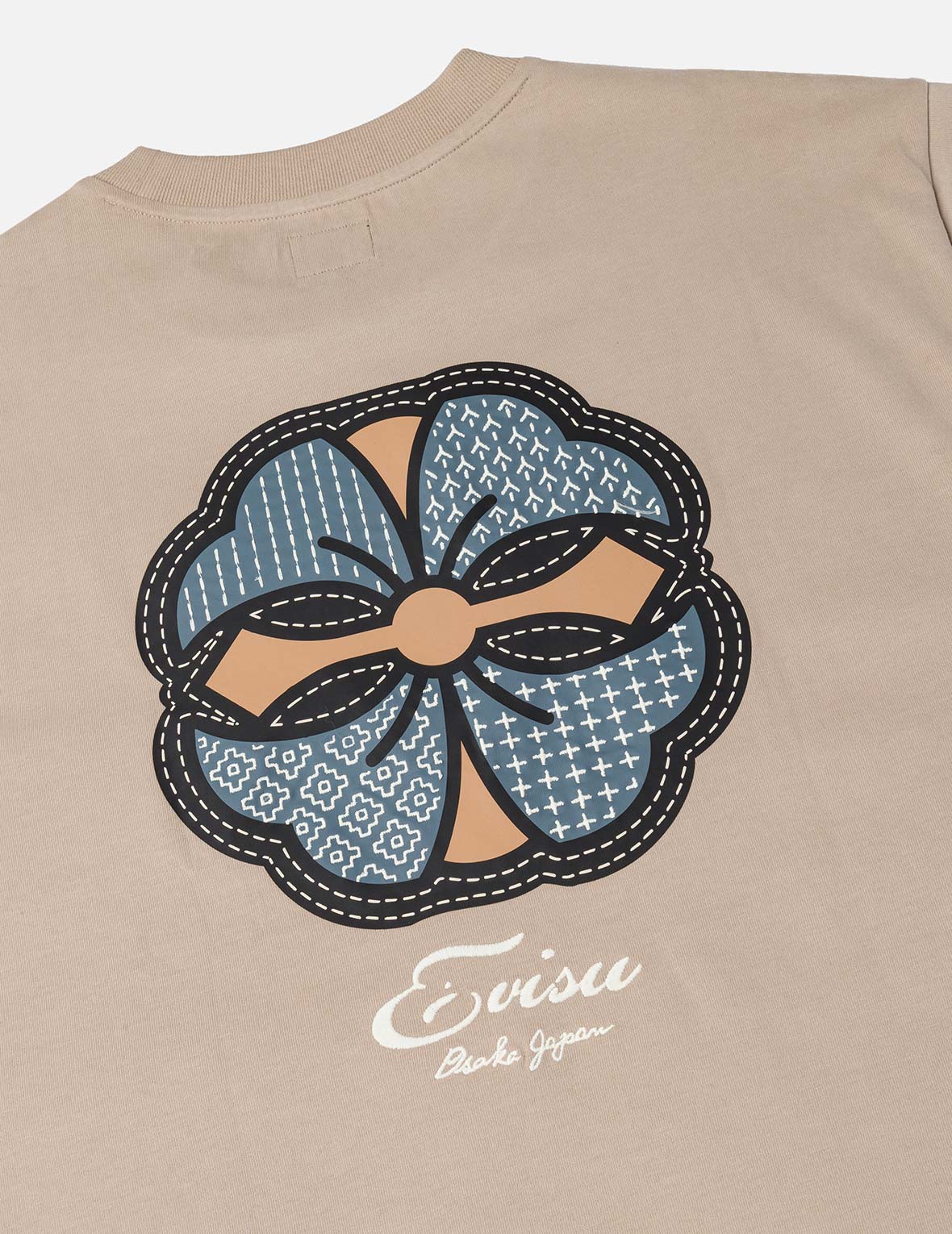 Sashiko-style Kamon Print Fashion Fit 2-in-1 Design Long-sleeve T-shirt - Image 13