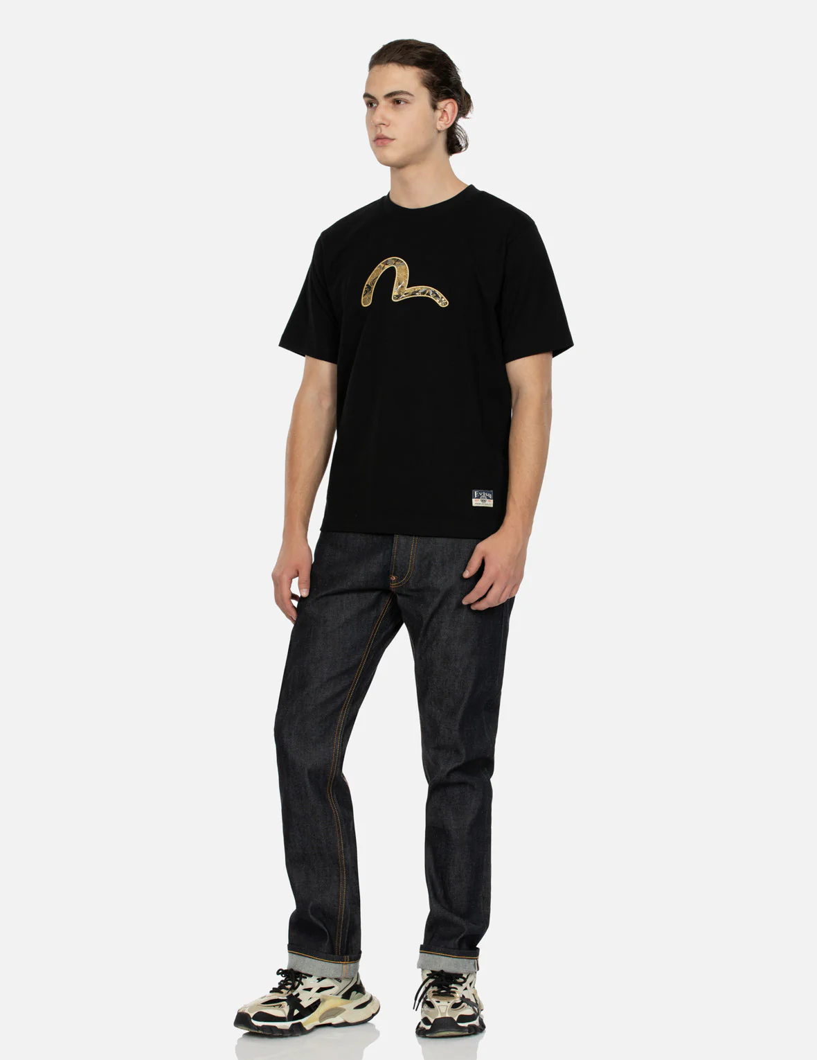 Sea God Print and Seagull Brocade Appliqué  Regular Fit T-shirt - Image 4