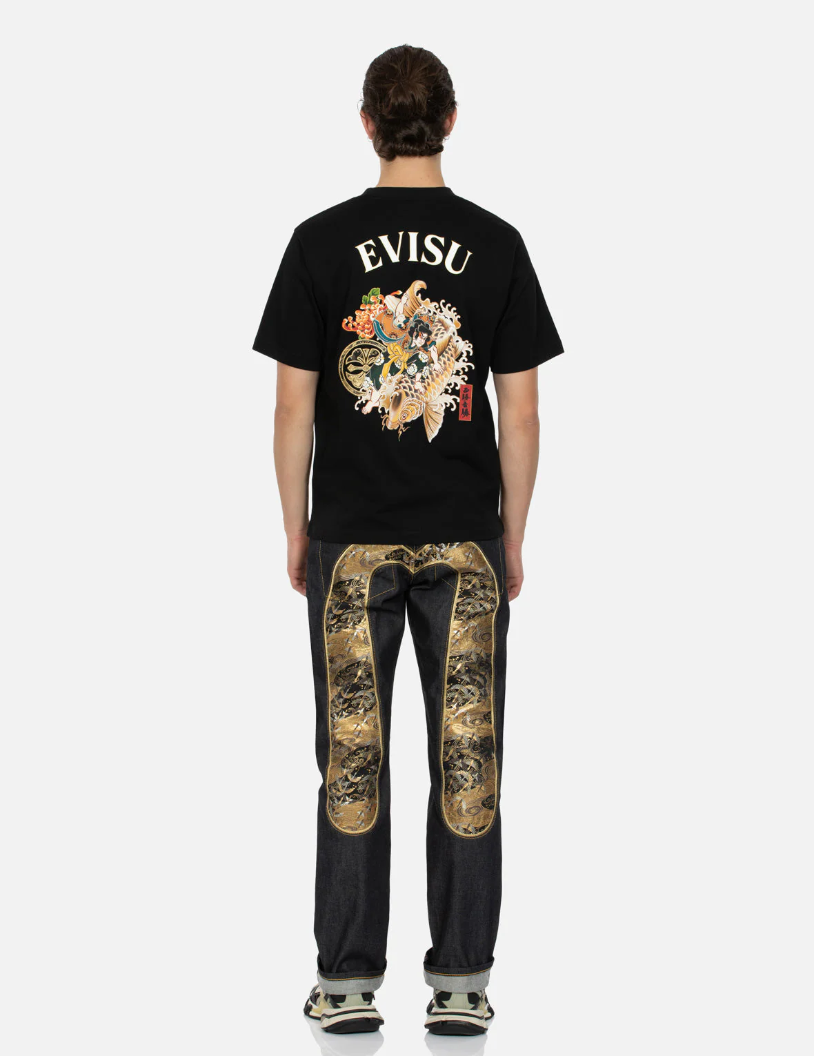 Sea God Print and Seagull Brocade Appliqué  Regular Fit T-shirt - Image 5