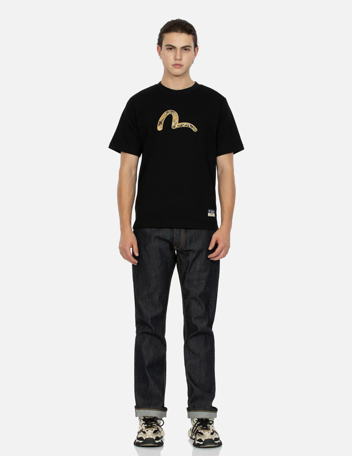 Sea God Print and Seagull Brocade Appliqué  Regular Fit T-shirt - Image 6