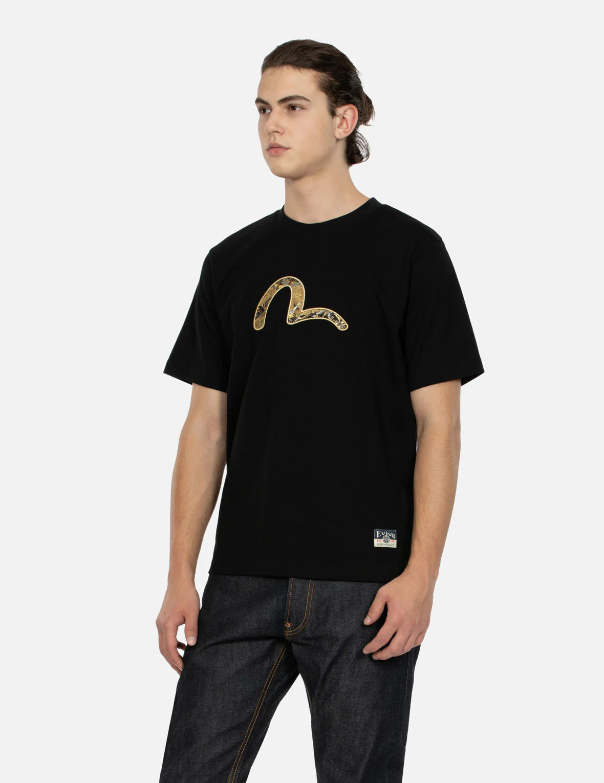 Sea God Print and Seagull Brocade Appliqué  Regular Fit T-shirt - Image 8