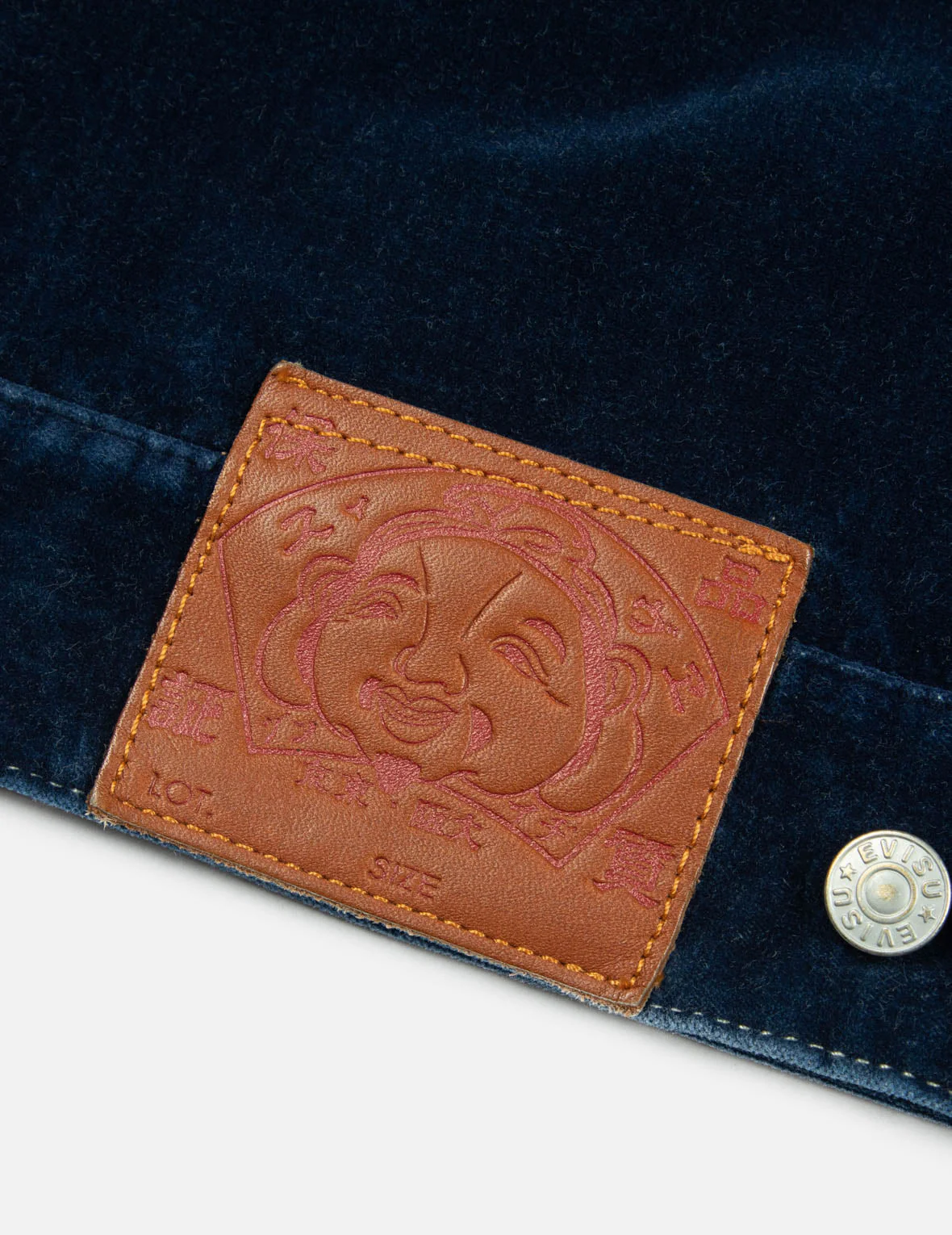 Seagull and Allover Kamon Embroidery Pockets Loose Fit Padded Denim Jacket - Image 13