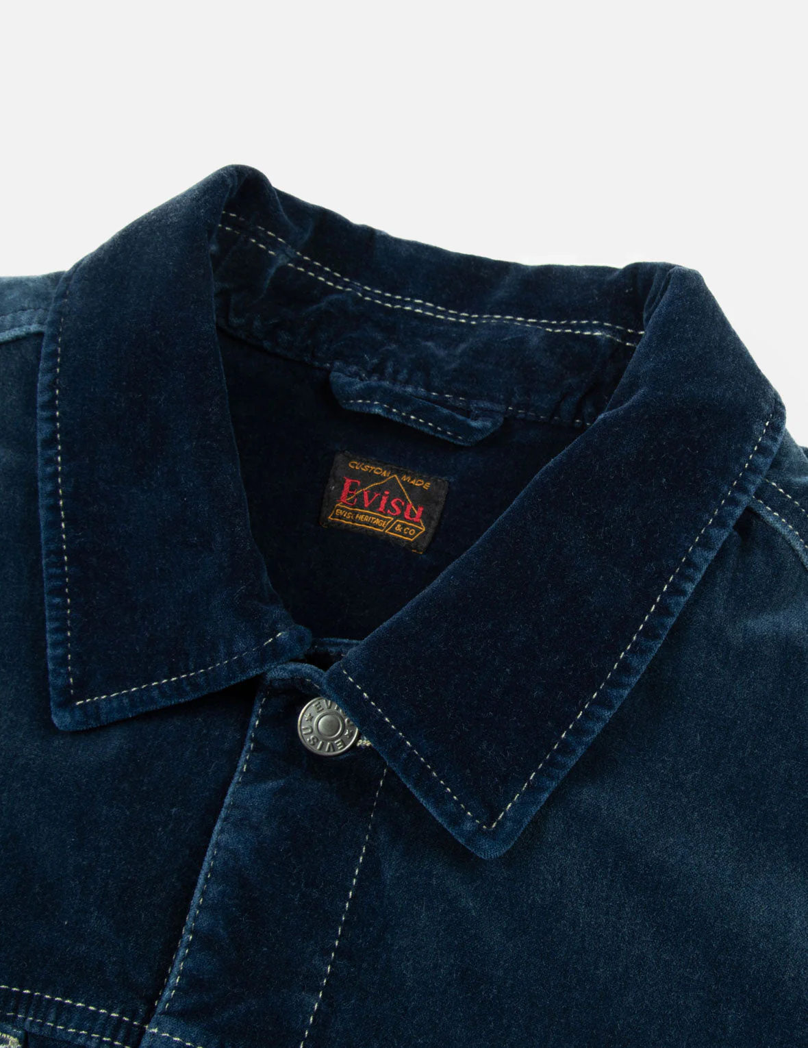 Seagull and Allover Kamon Embroidery Pockets Loose Fit Padded Denim Jacket - Image 9